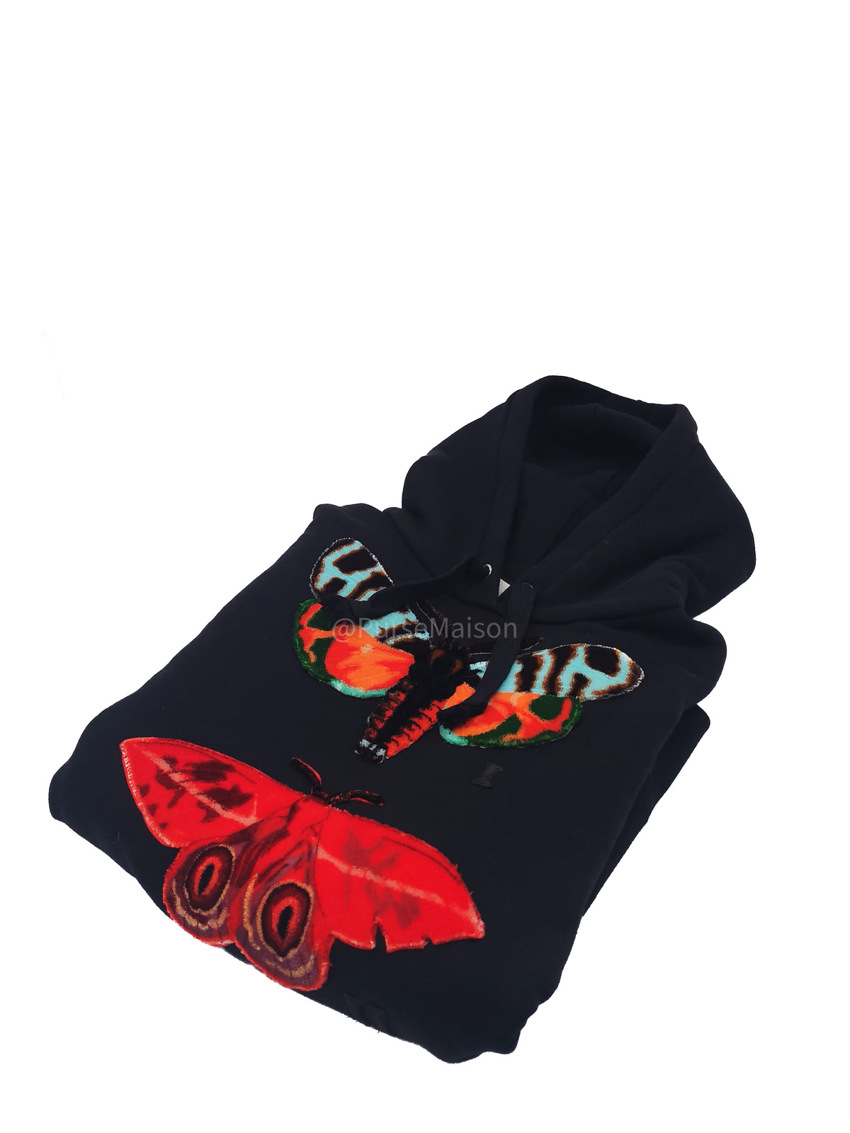 Gucci Butterfly/Moth Embroidered Hoodie Medium in Black and Red Multi Color Design | Purse Maison Luxury Bags Shop