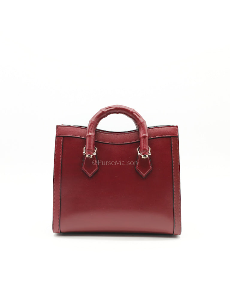 Diana Medium in Burgundy Smooth Calfskin Leather Crossbody Bag | Purse Maison Luxury Bags Shop