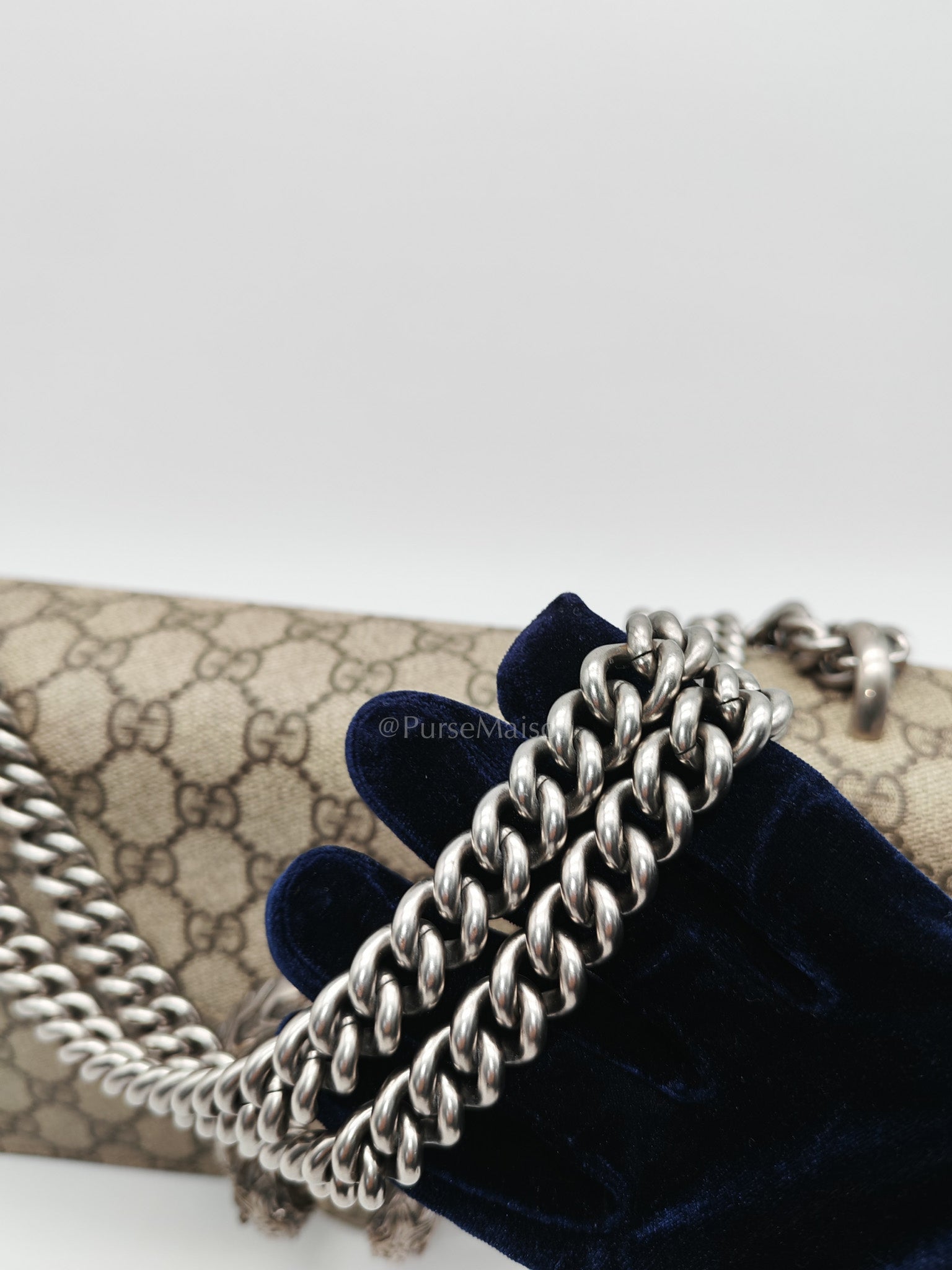 Dionysus Shoulder Bag in GG Supreme Canvas and Ruthenium Hardware | Purse Maison Luxury Bags Shop