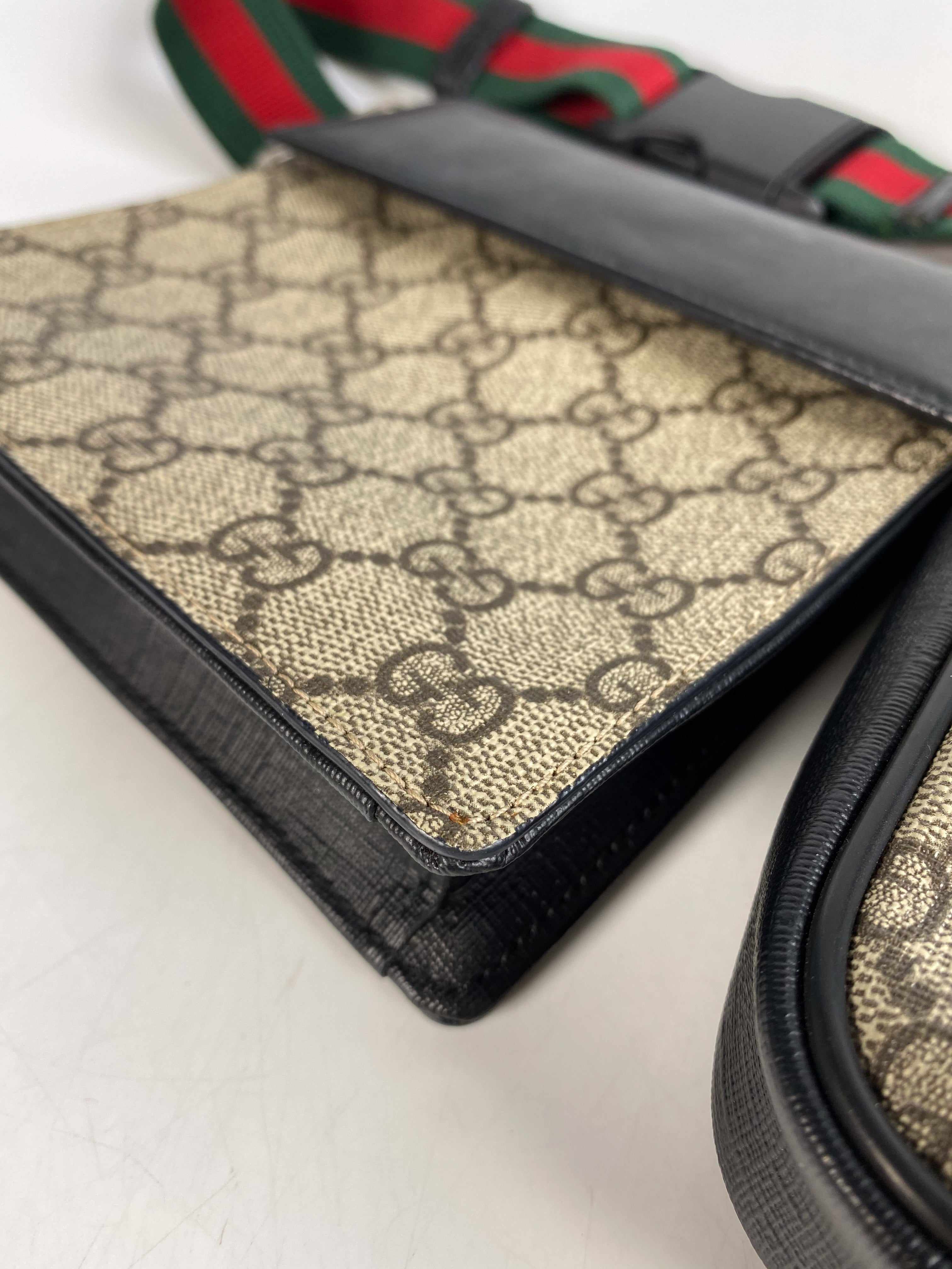 Gucci Double Web Belt Bag GG Supreme Canvas for Men
