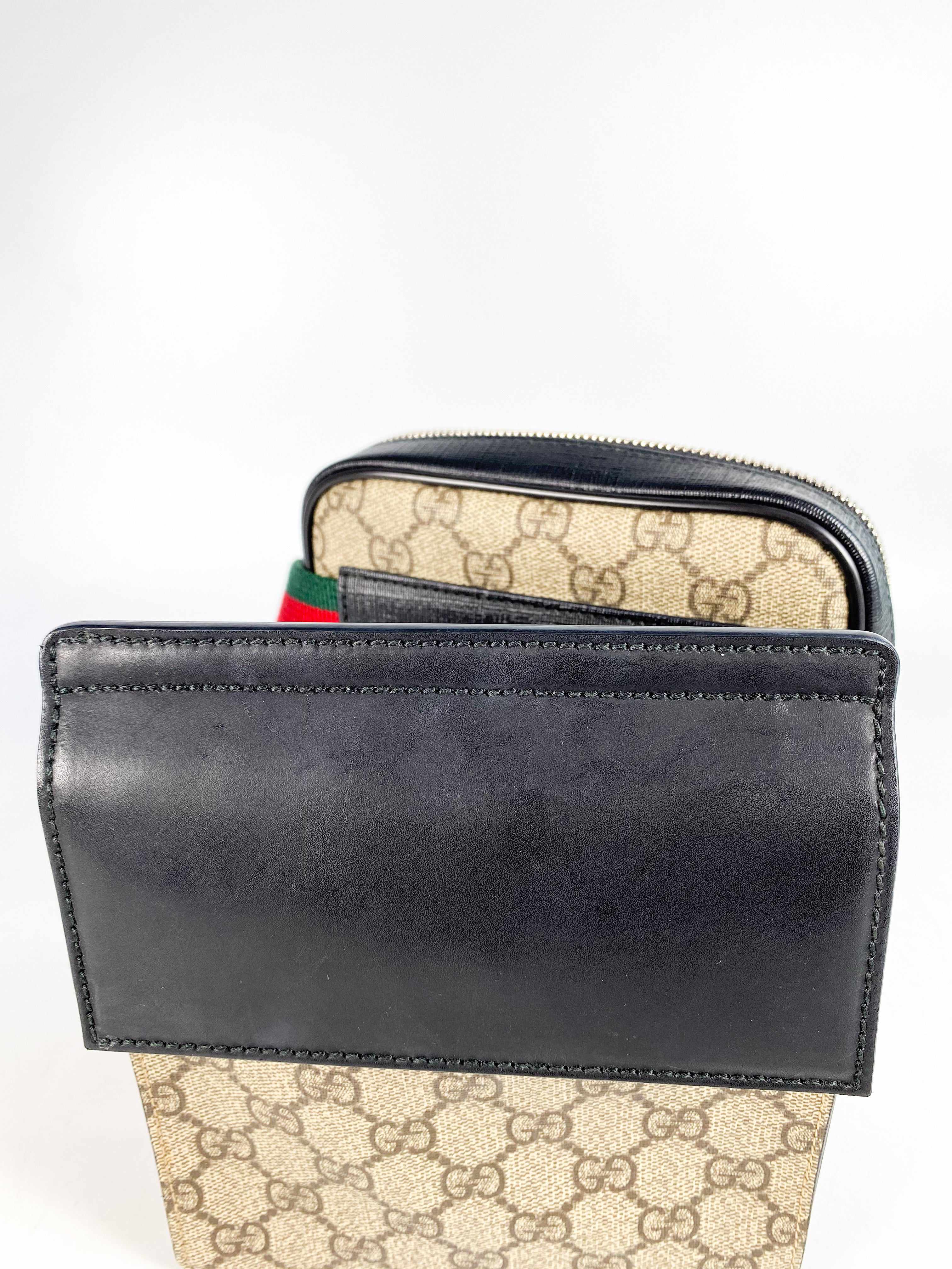 Gucci Double Web Belt Bag GG Supreme Canvas for Men