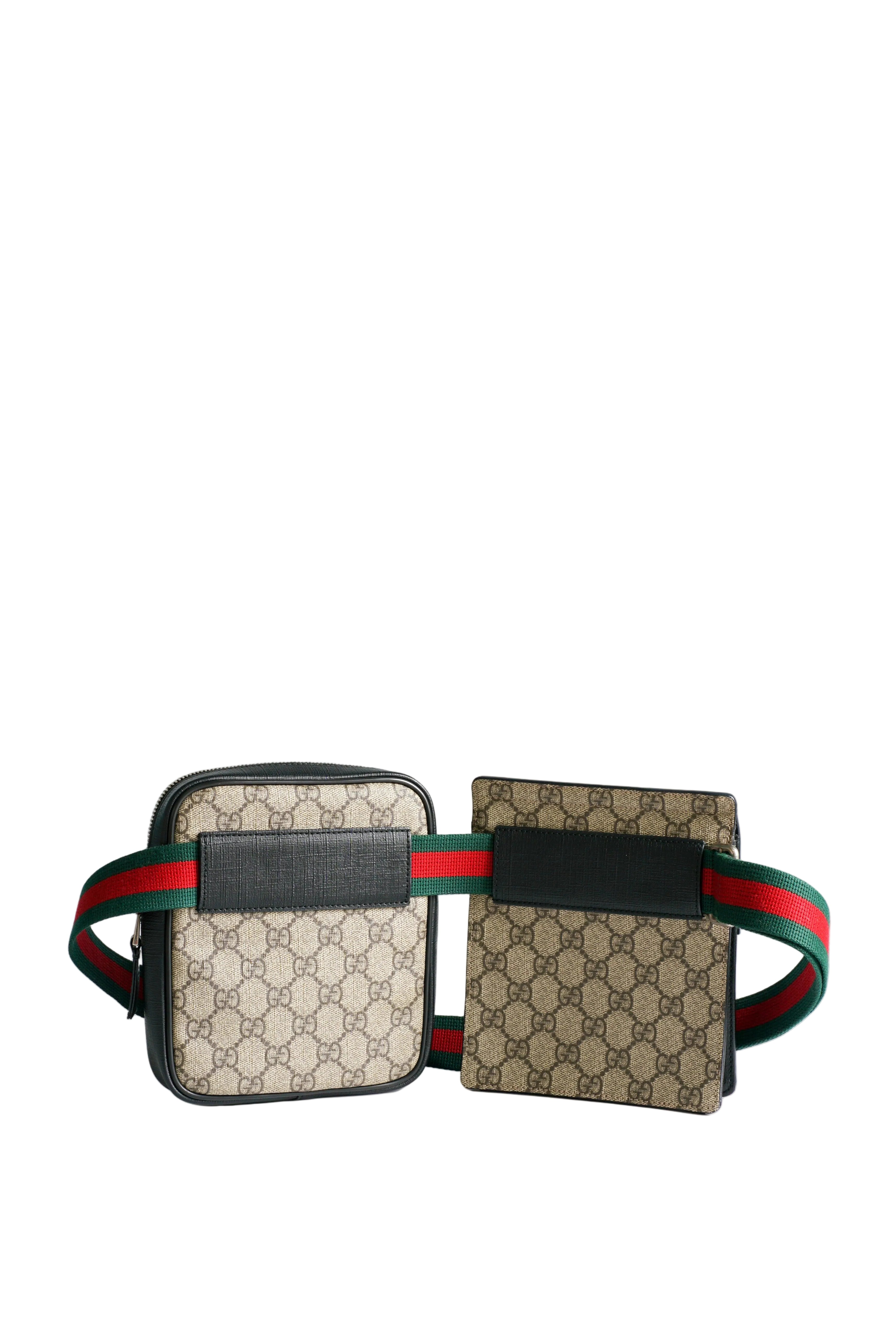 Gucci Double Web Belt Bag GG Supreme Canvas for Men