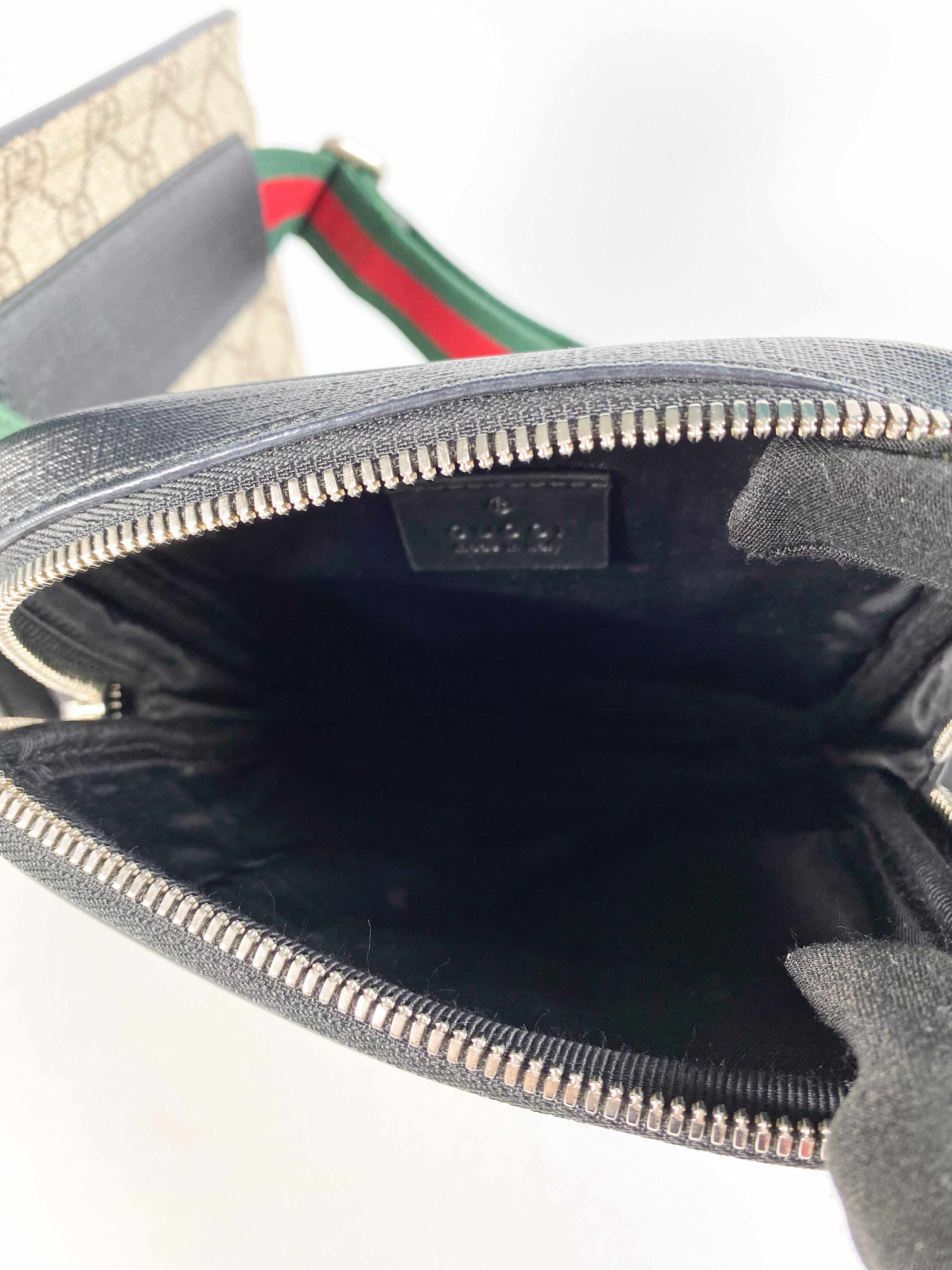 Gucci Double Web Belt Bag GG Supreme Canvas for Men