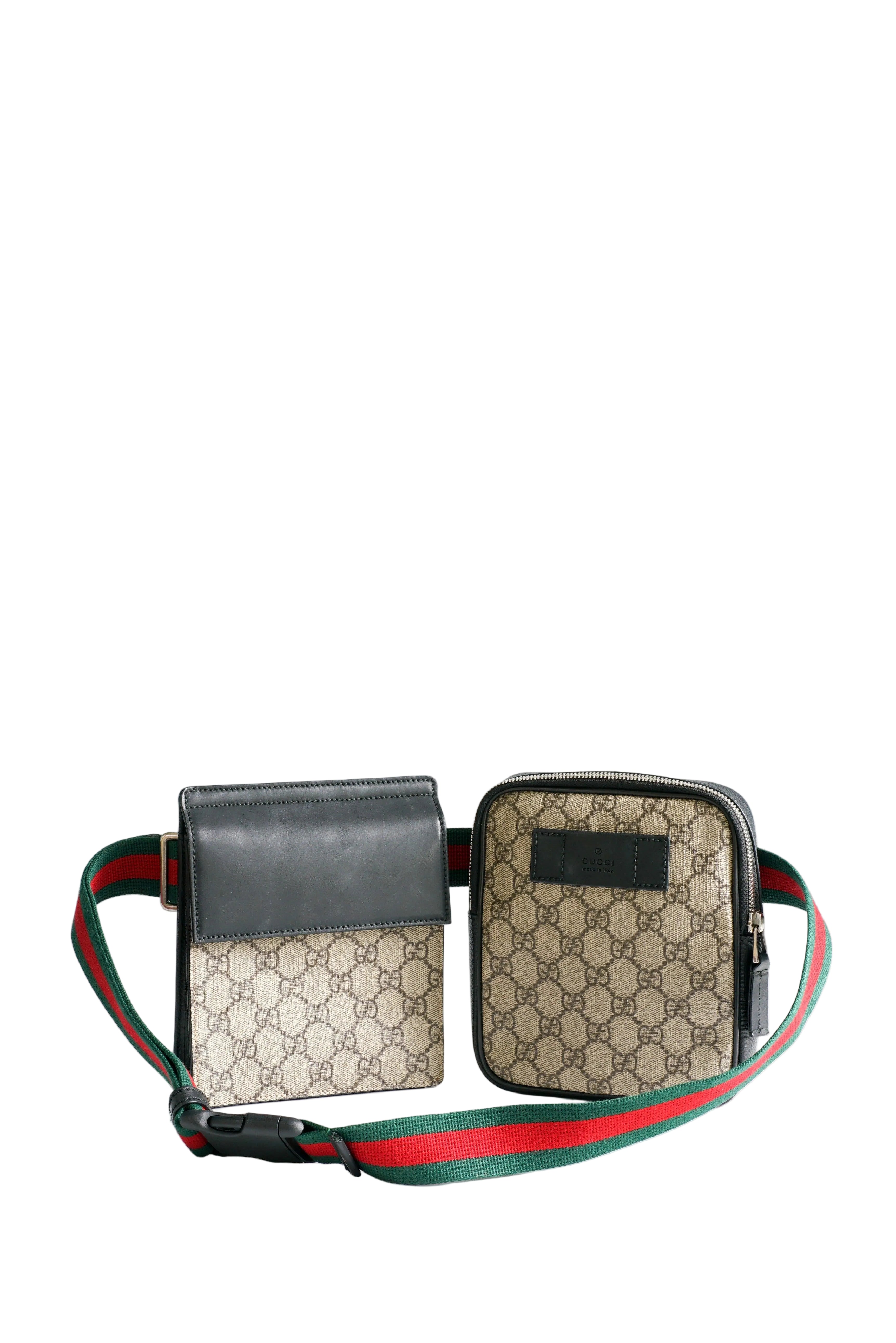 Gucci Double Web Belt Bag GG Supreme Canvas for Men