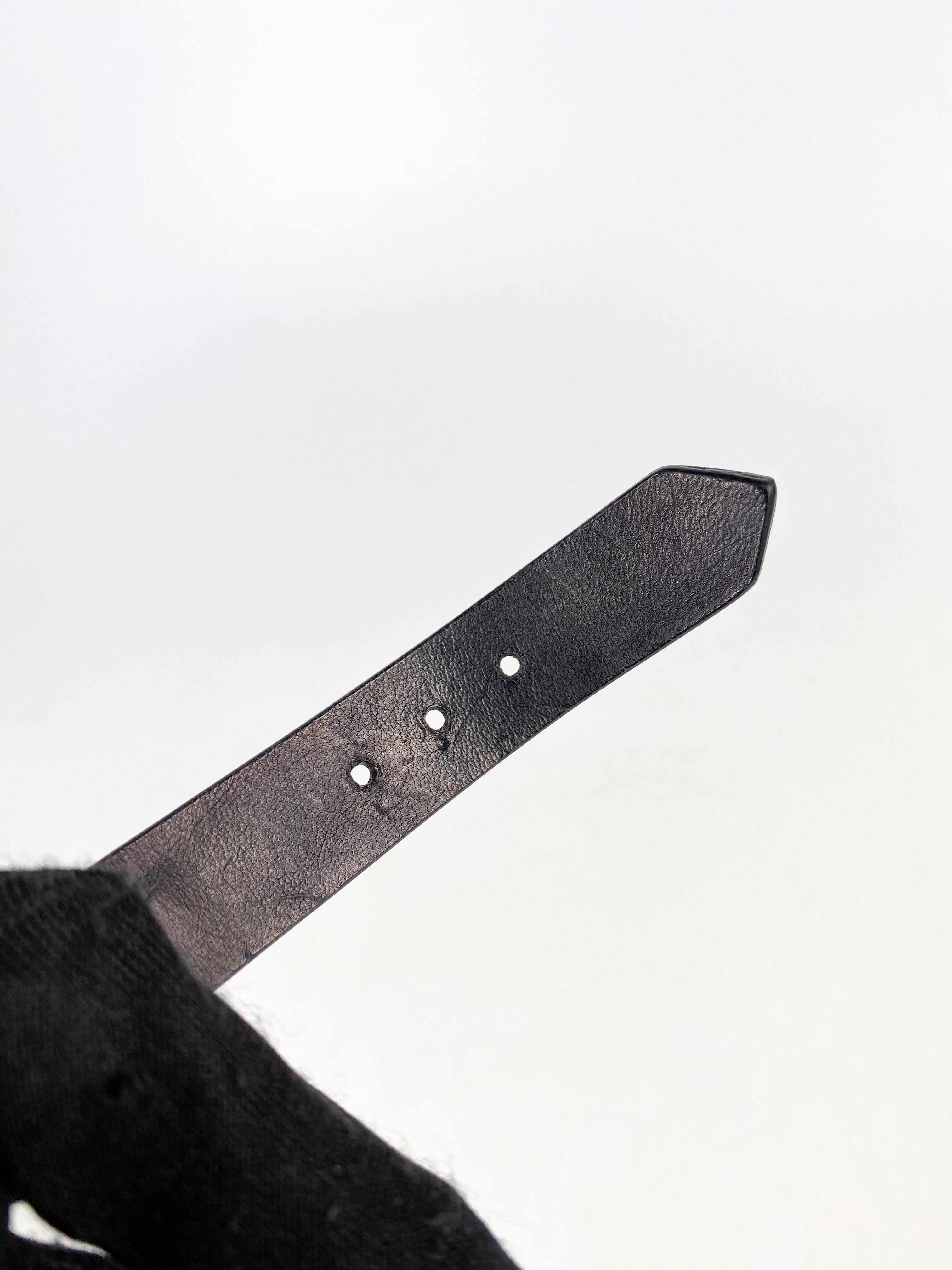 Gucci Feline Head and Crystal Black Leather Bracelet