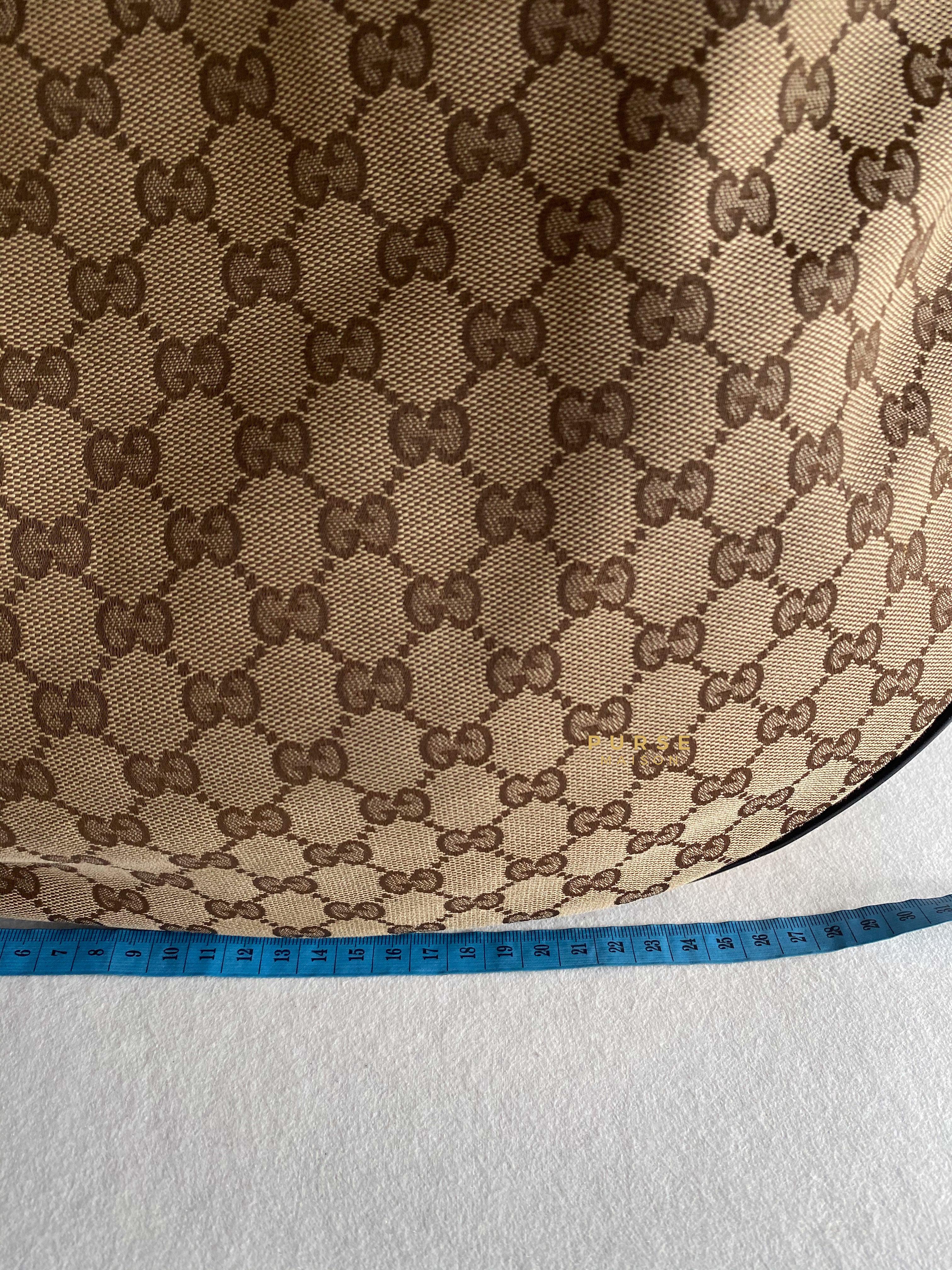 Gucci GG Canvas Beige/Brown Leather Large Hobo Bag | Purse Maison Luxury Bags Shop