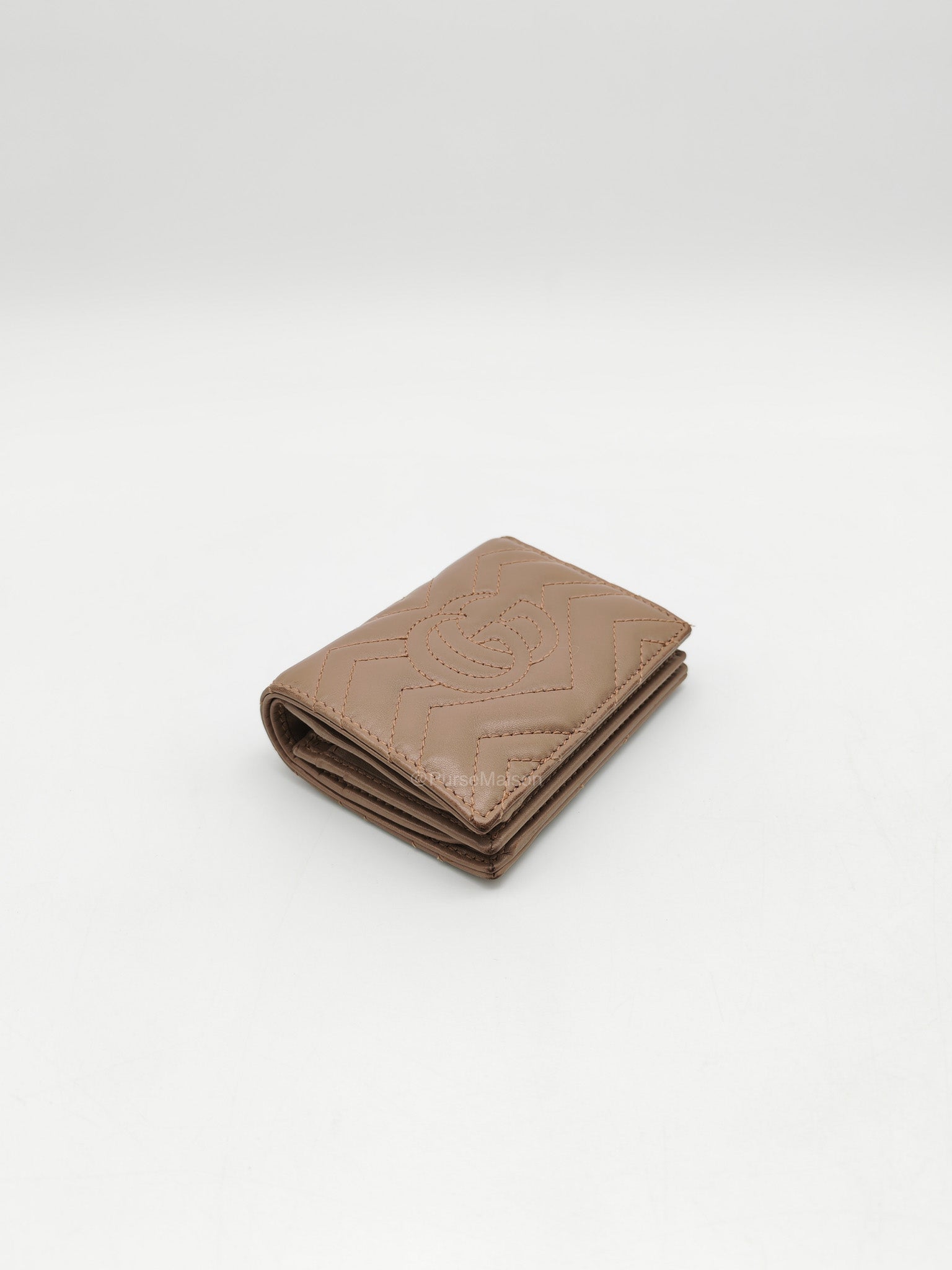 Gucci GG Marmont Bifold Wallet in Dusty Rose Calfskin Leather | Purse Maison Luxury Bags Shop