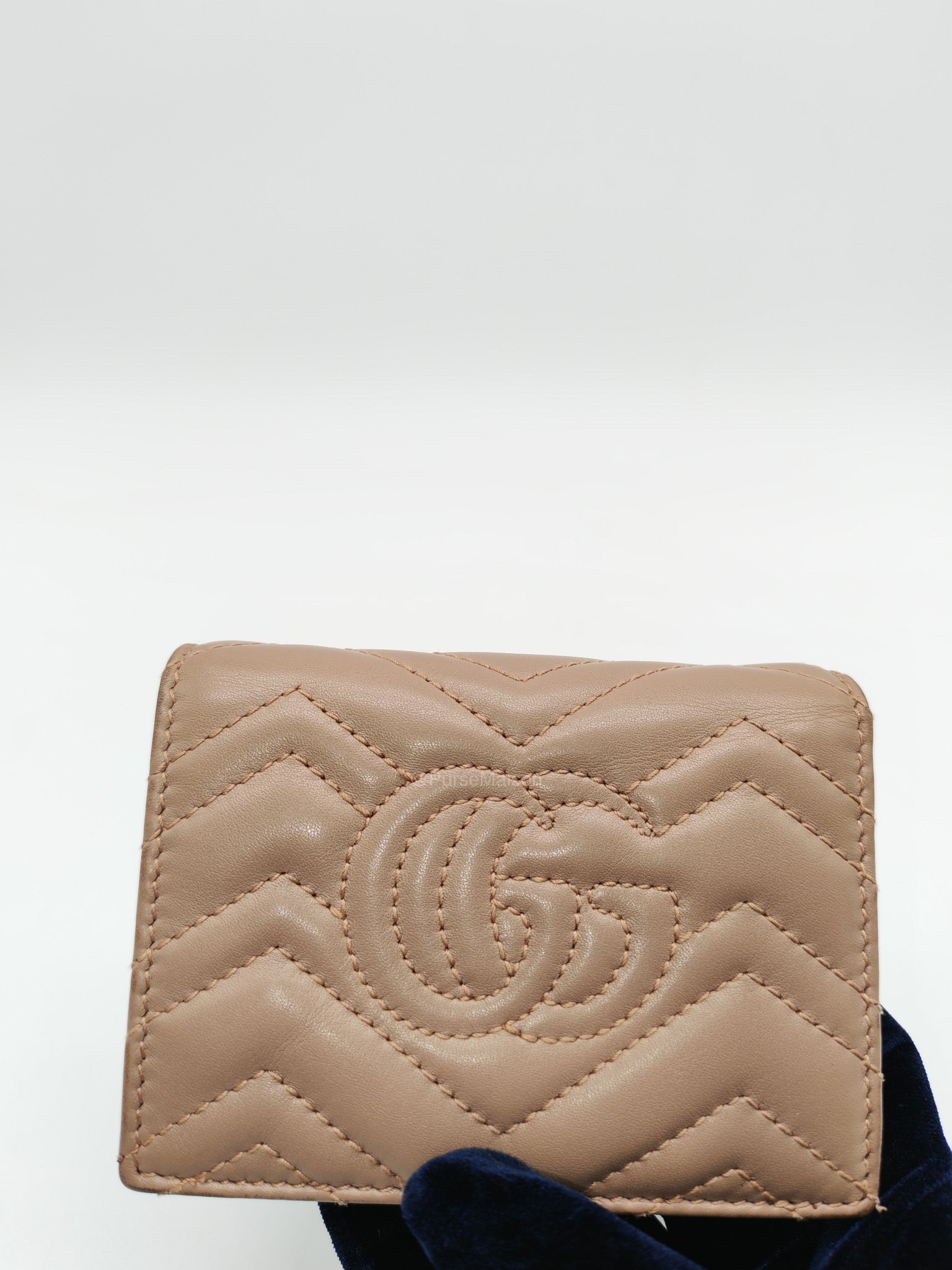 Gucci GG Marmont Bifold Wallet in Dusty Rose Calfskin Leather | Purse Maison Luxury Bags Shop