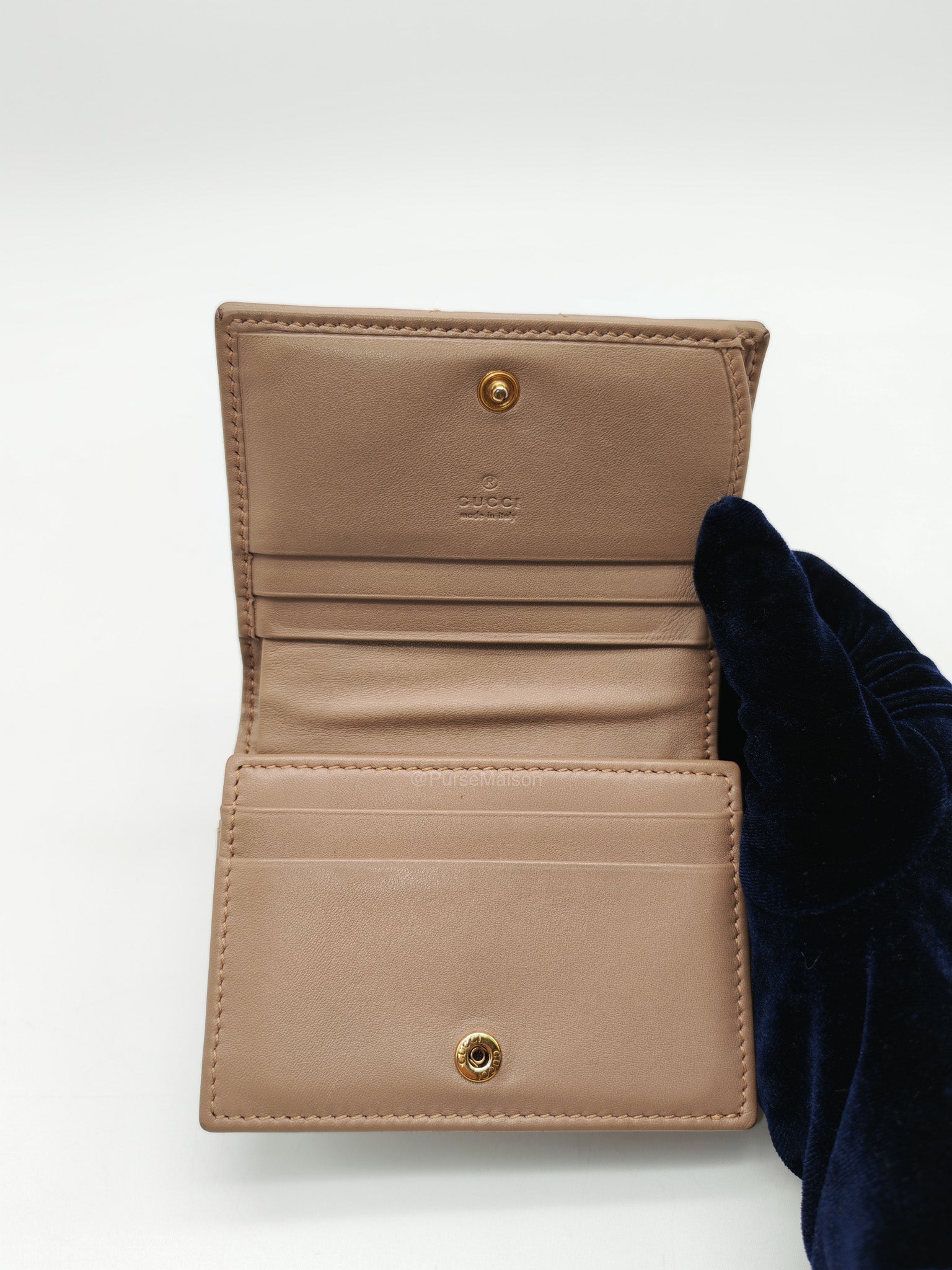 Gucci GG Marmont Bifold Wallet in Dusty Rose Calfskin Leather | Purse Maison Luxury Bags Shop