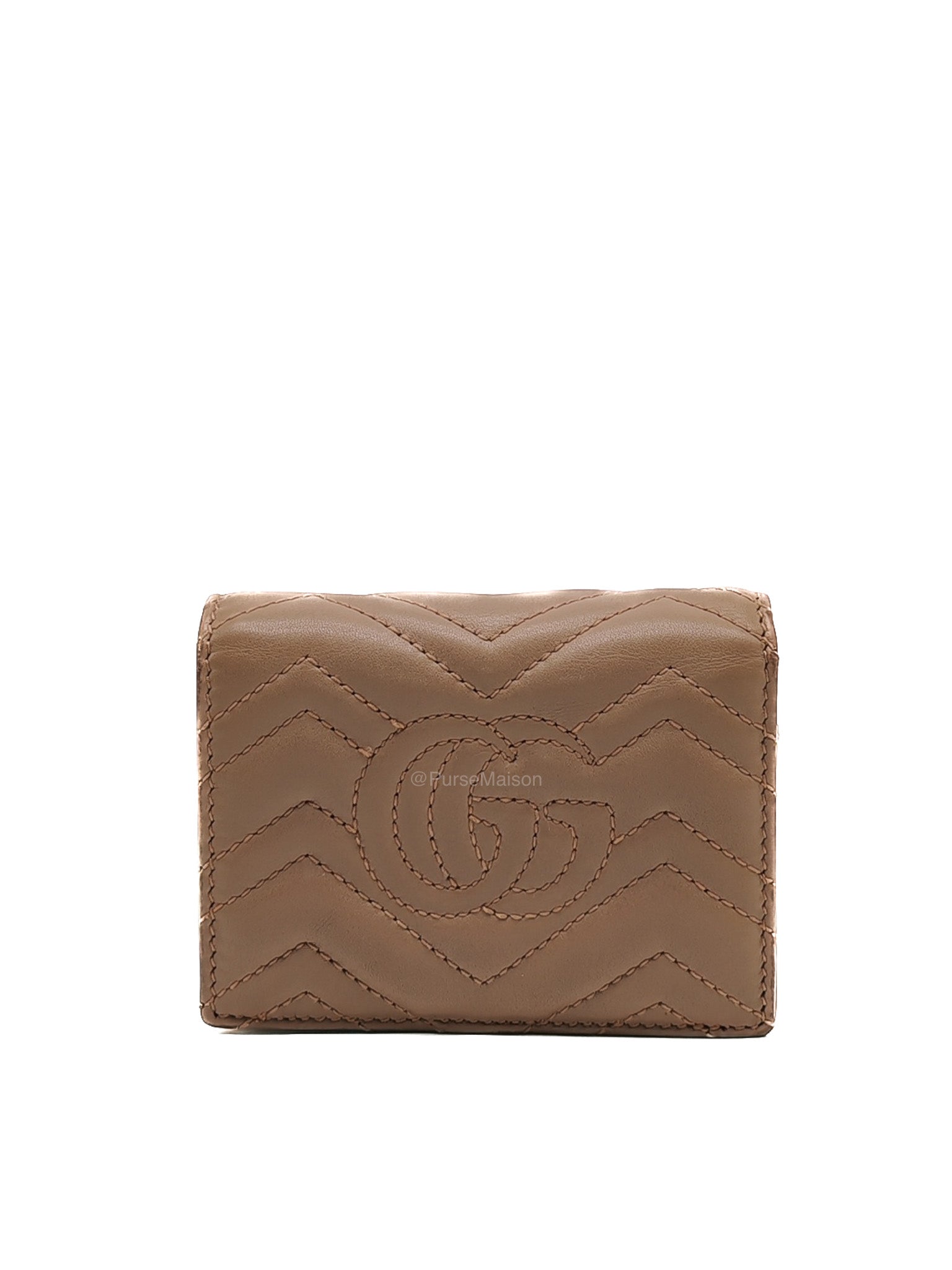 Gucci GG Marmont Bifold Wallet in Dusty Rose Calfskin Leather | Purse Maison Luxury Bags Shop
