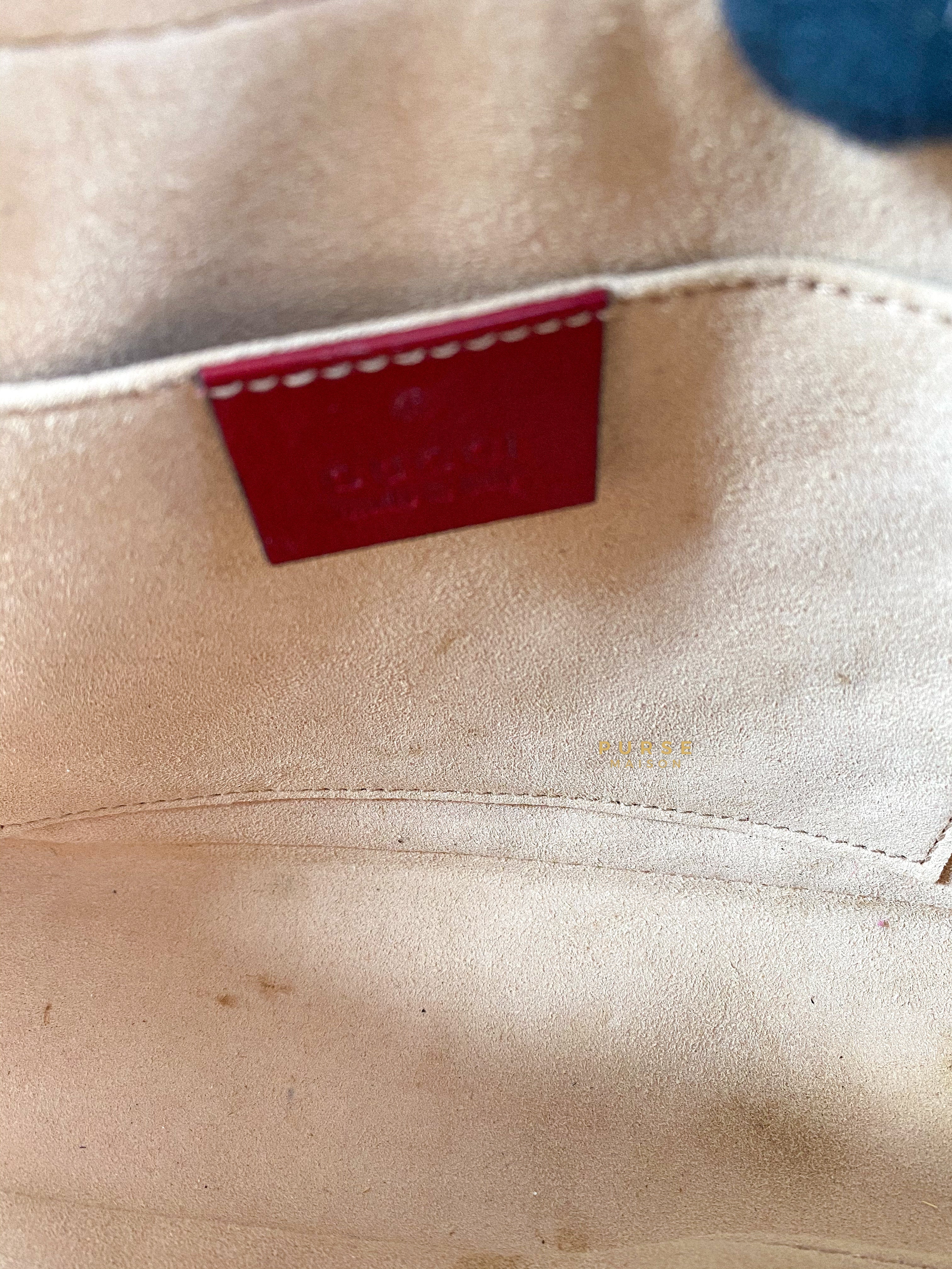 Gucci GG Marmont Small Diagonal Quilted GG Canvas Bag