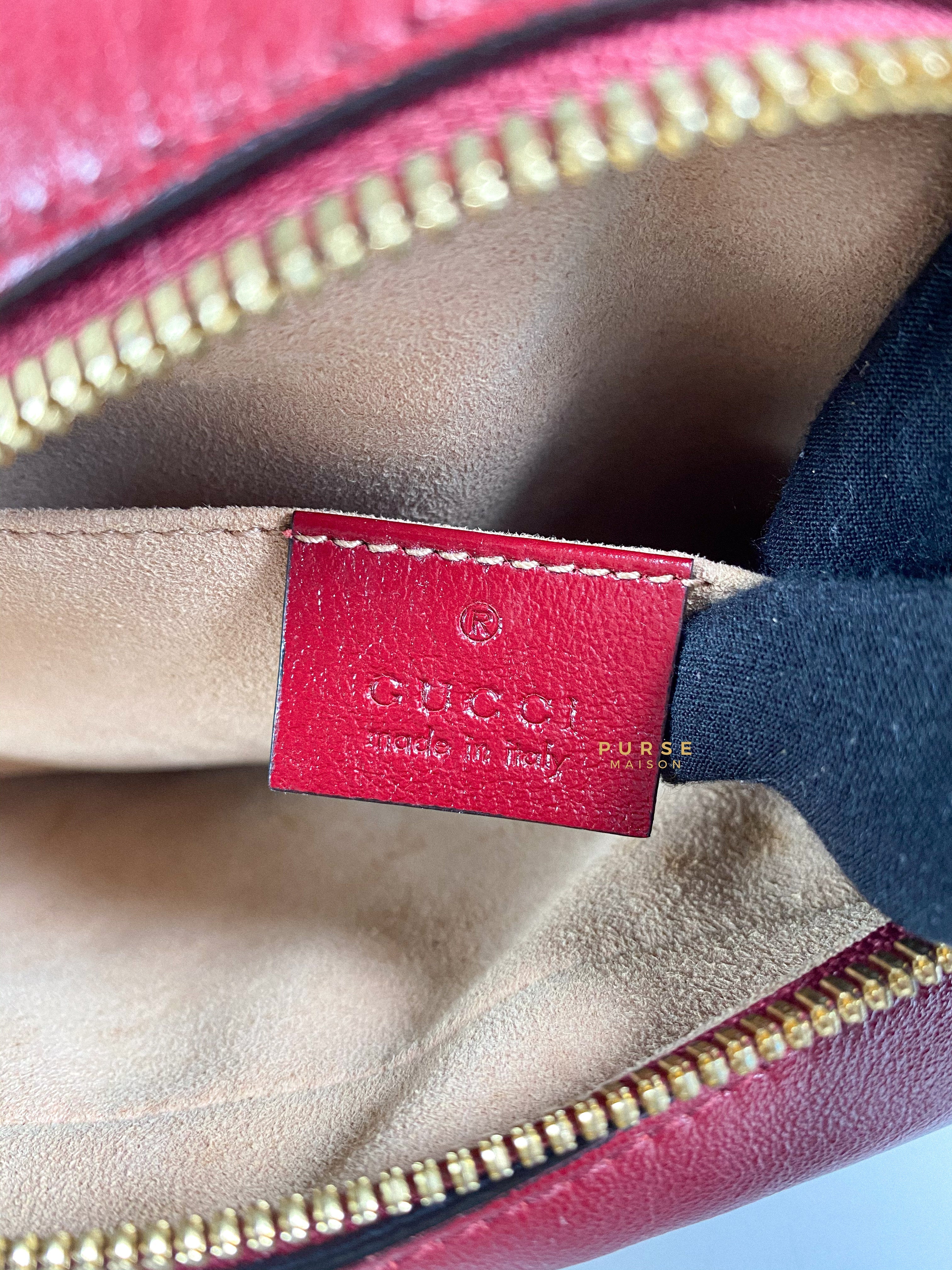 Gucci GG Marmont Small Diagonal Quilted GG Canvas Bag
