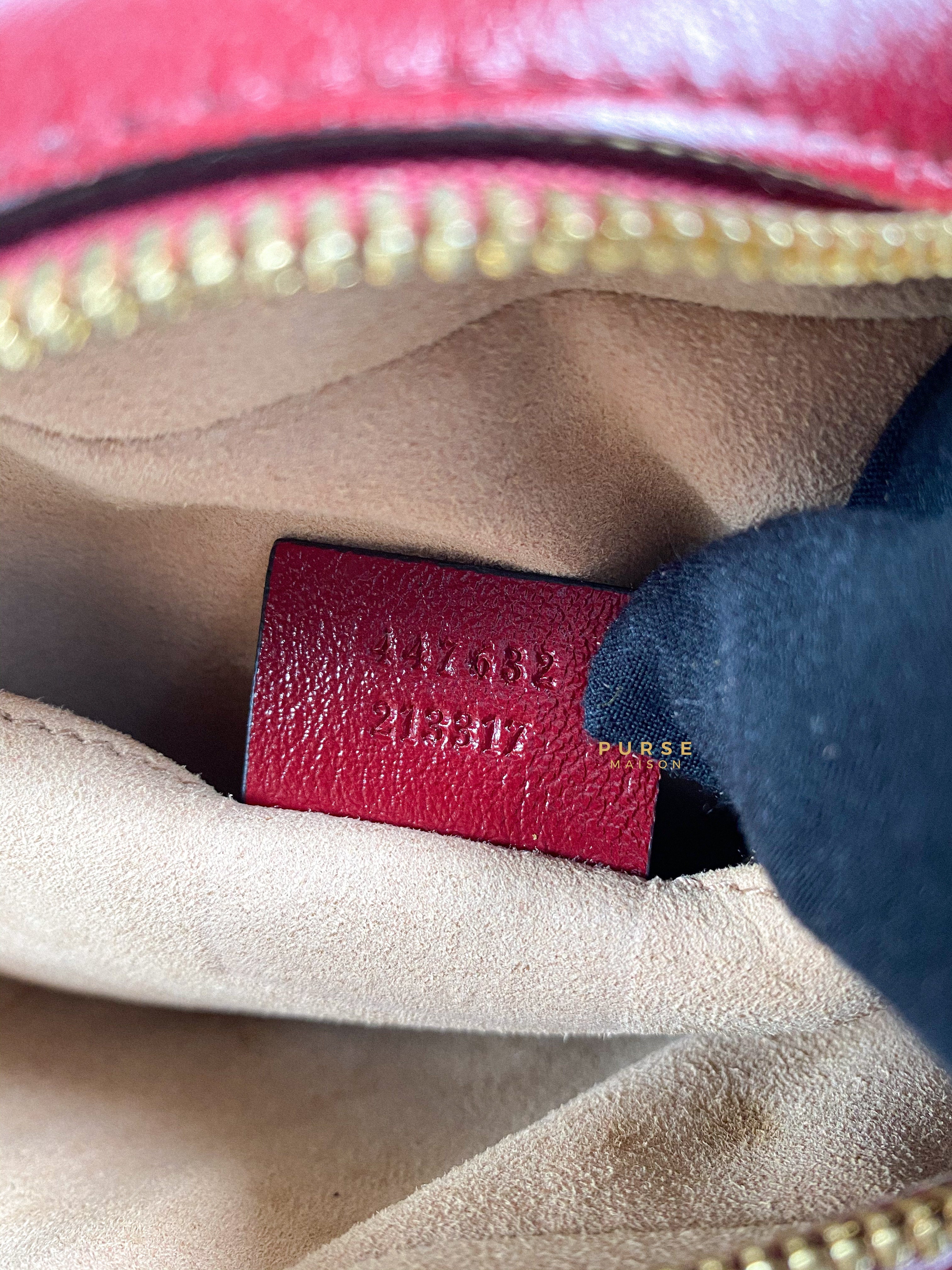 Gucci GG Marmont Small Diagonal Quilted GG Canvas Bag