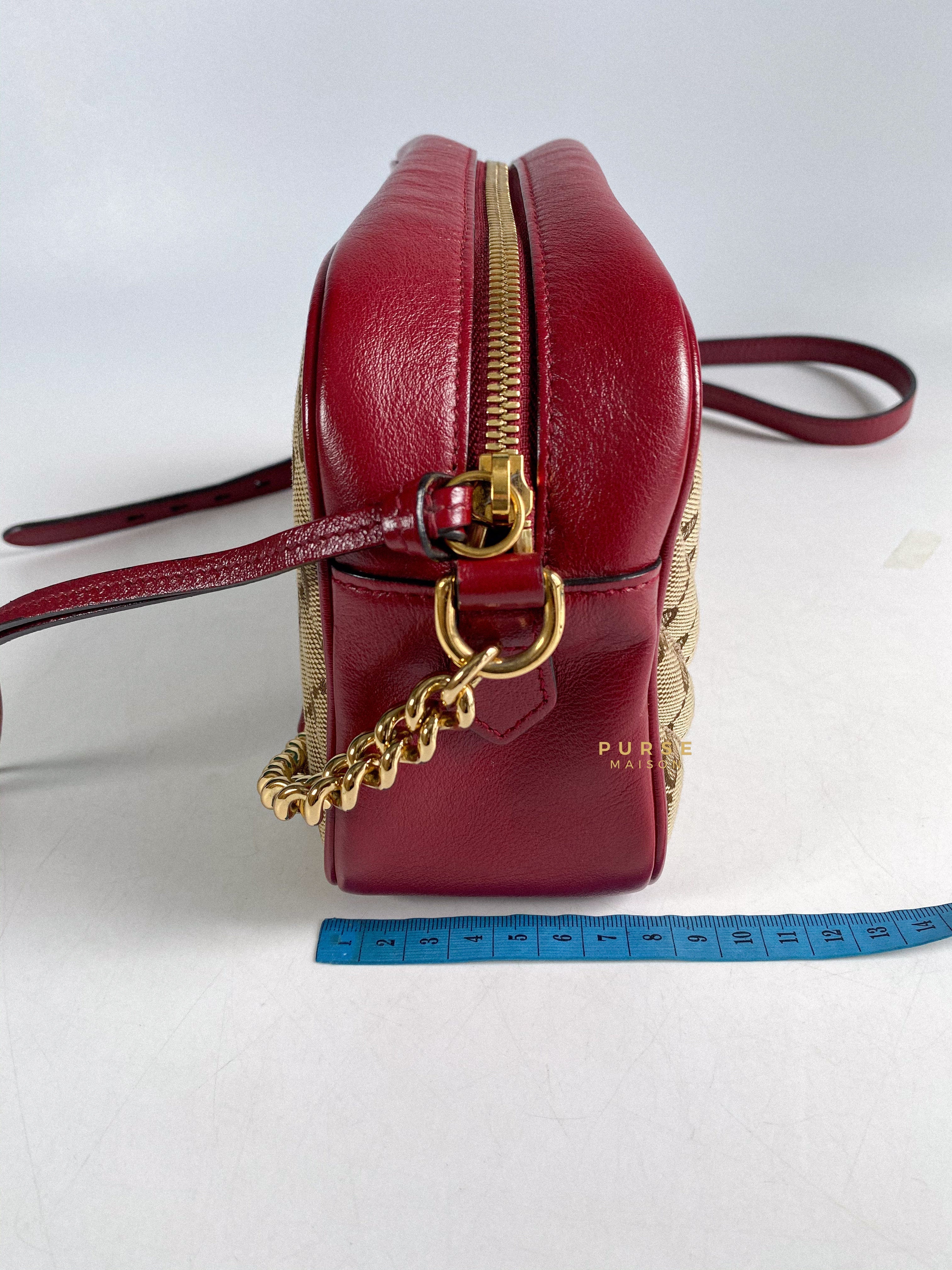 Gucci GG Marmont Small Diagonal Quilted GG Canvas Bag