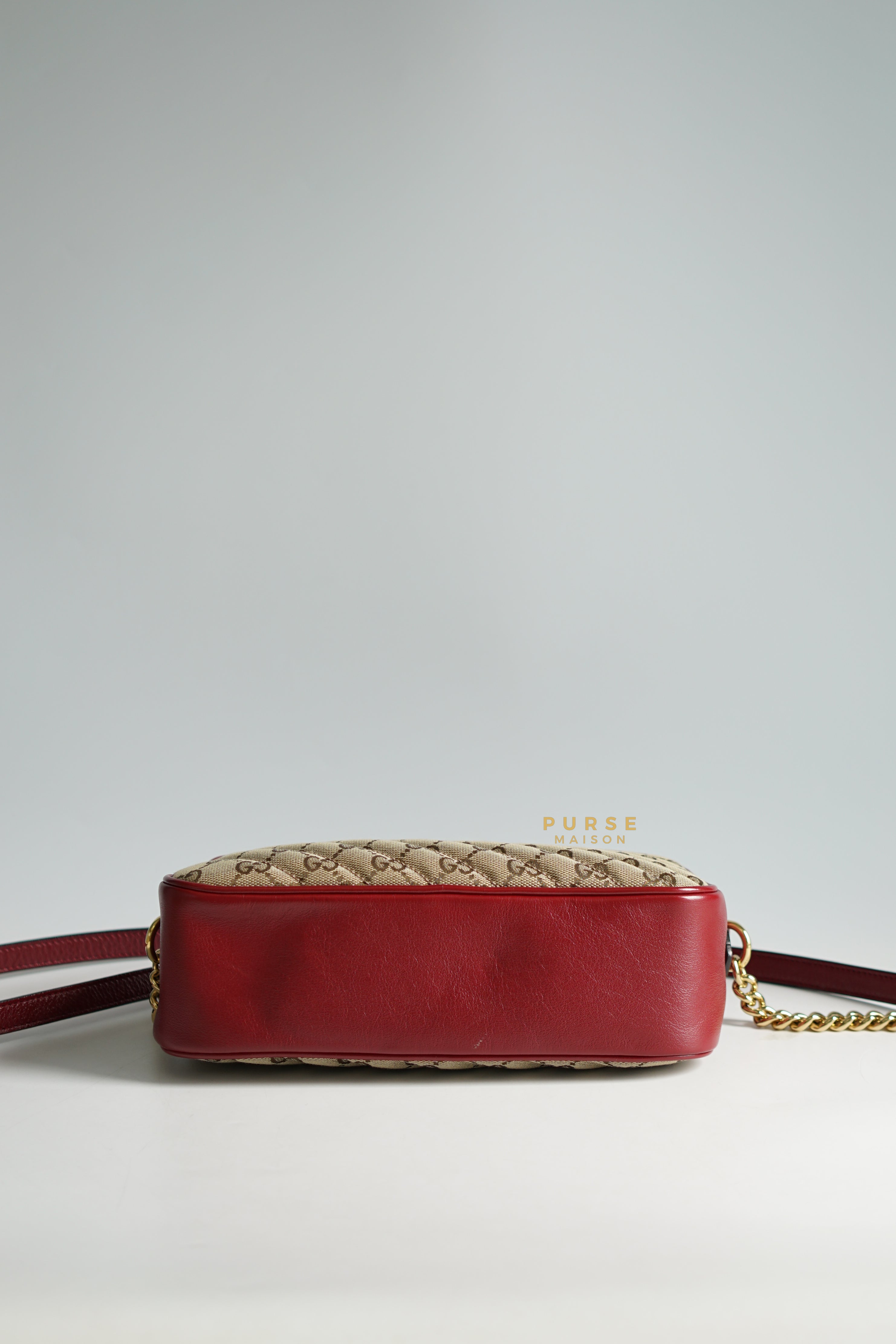 Gucci GG Marmont Small Diagonal Quilted GG Canvas Bag