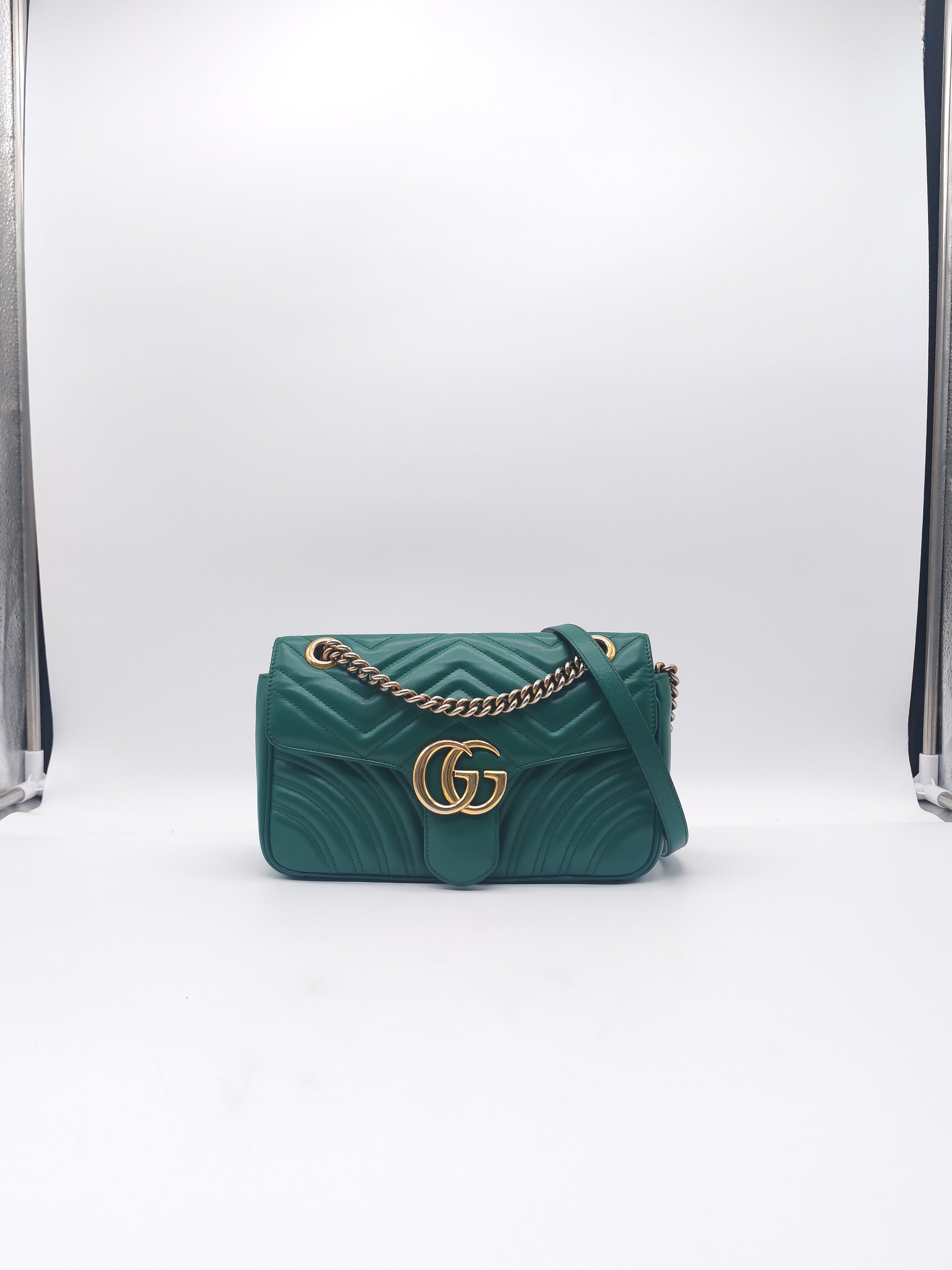 GUCCI GG MARMONT SMALL GREEN 443497 493075 | Purse Maison Luxury Bags Shop