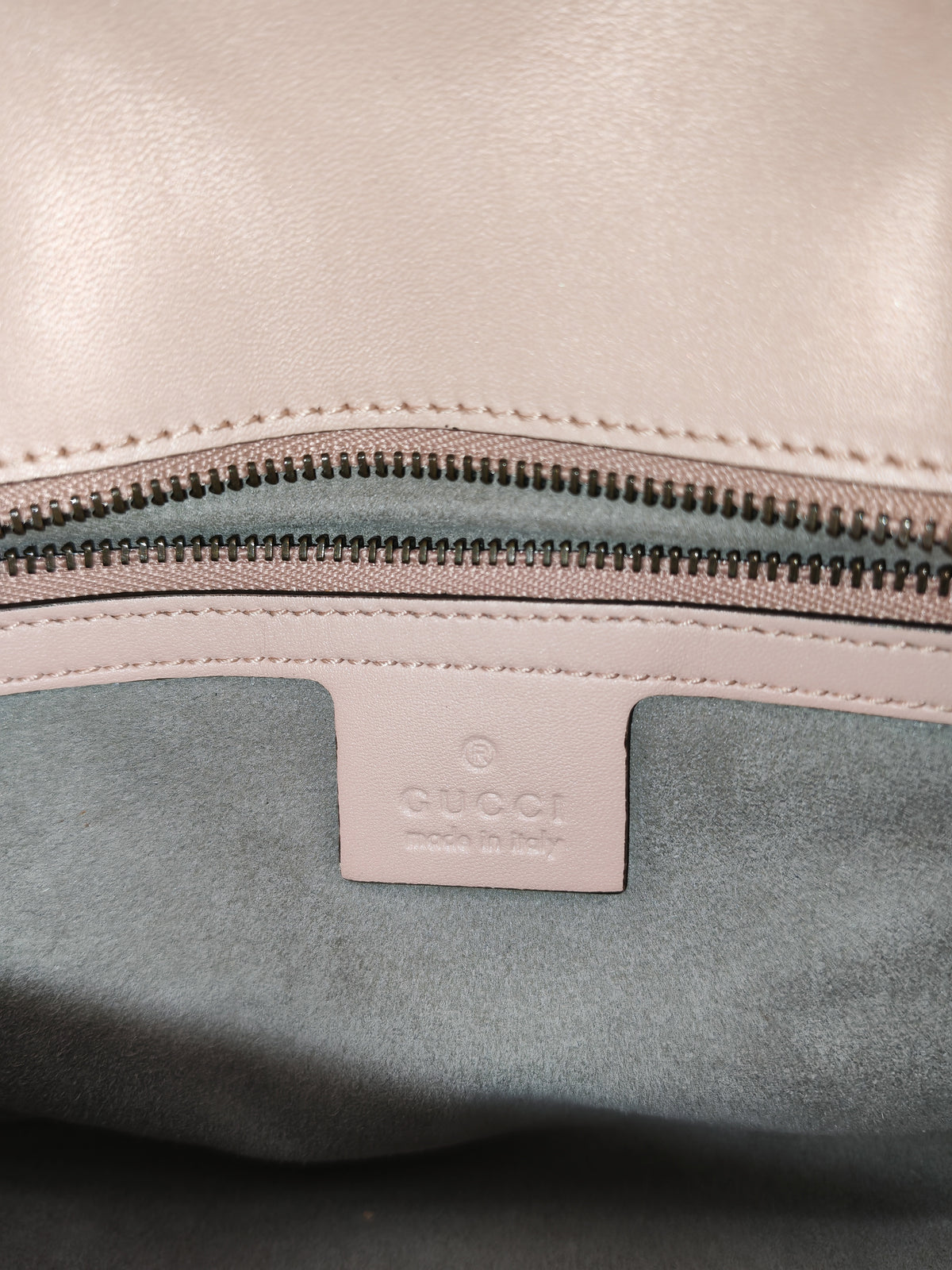Gucci GG Marmont Small Shoulder Bag in Dusty Pink Chevron Quilted Matelasse Calfskin Leather and Aged Gold Hardware | Purse Maison Luxury Bags Shop
