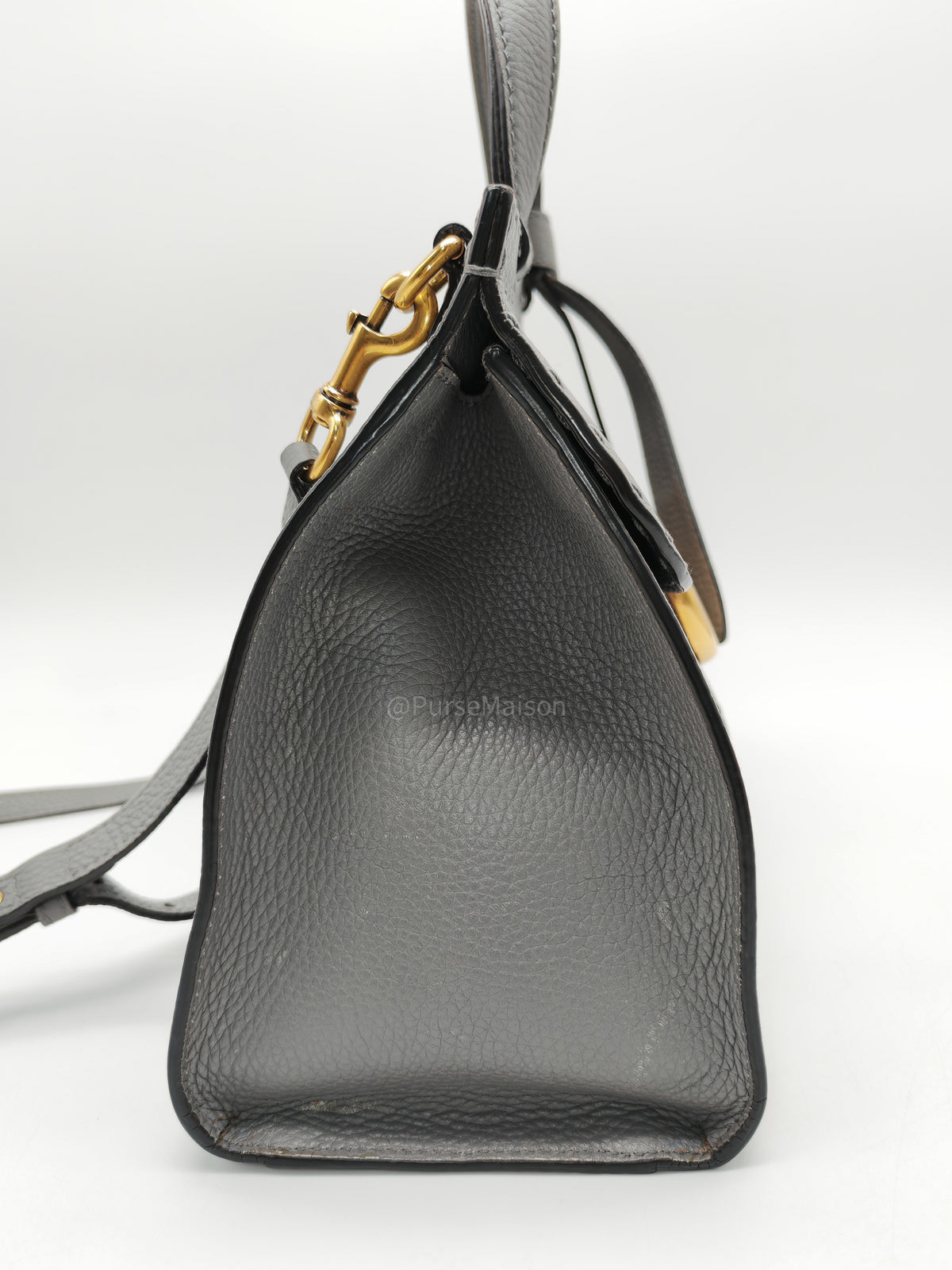 Gucci GG Marmont Top Handle Bag in Gray Cellarius Calfskin Leather and Gold Hardware | Purse Maison Luxury Bags Shop