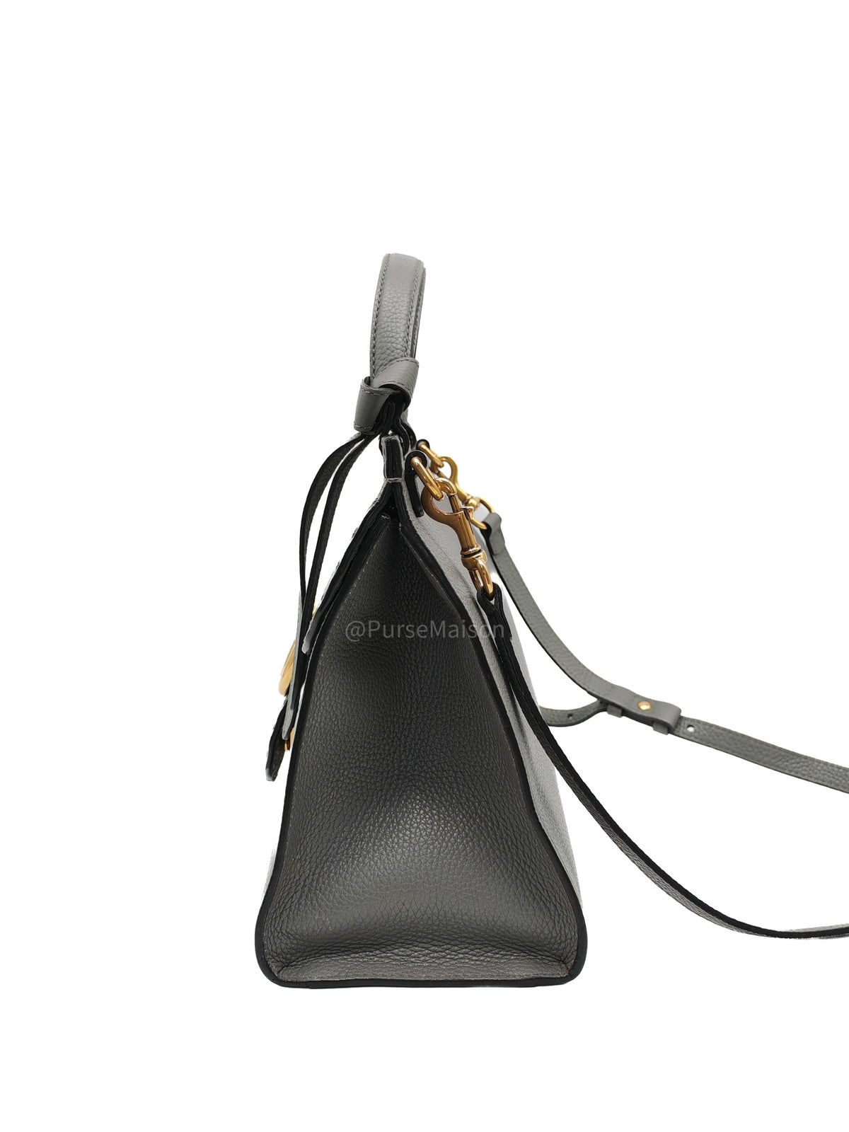 Gucci GG Marmont Top Handle Bag in Gray Cellarius Calfskin Leather and Gold Hardware | Purse Maison Luxury Bags Shop