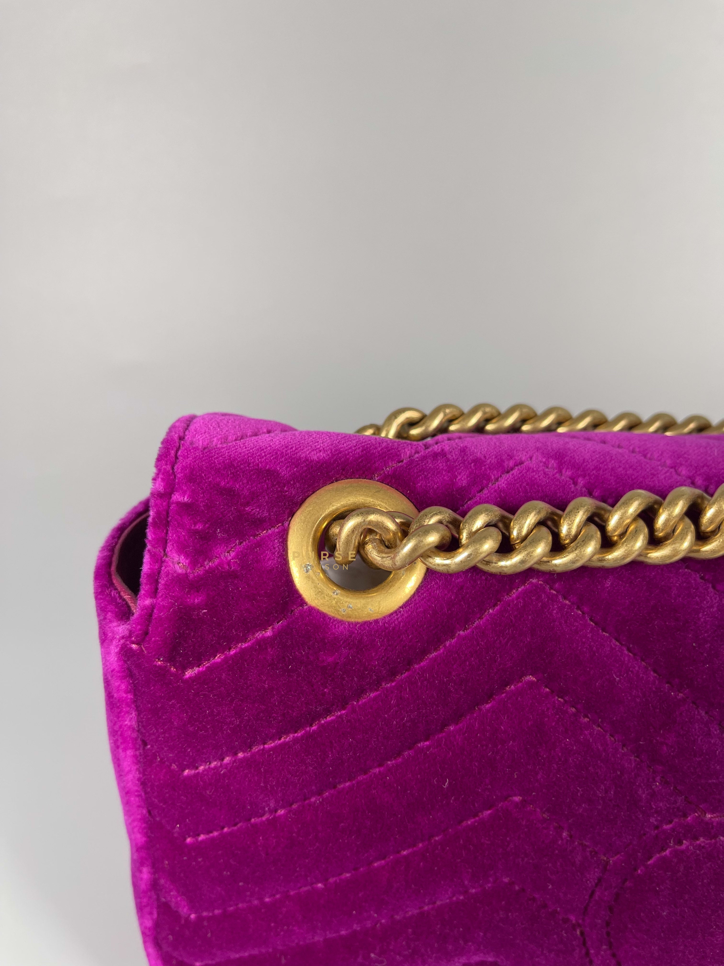 Gucci GG Marmont Velvet Matelasse Small Bag | Purse Maison Luxury Bags Shop