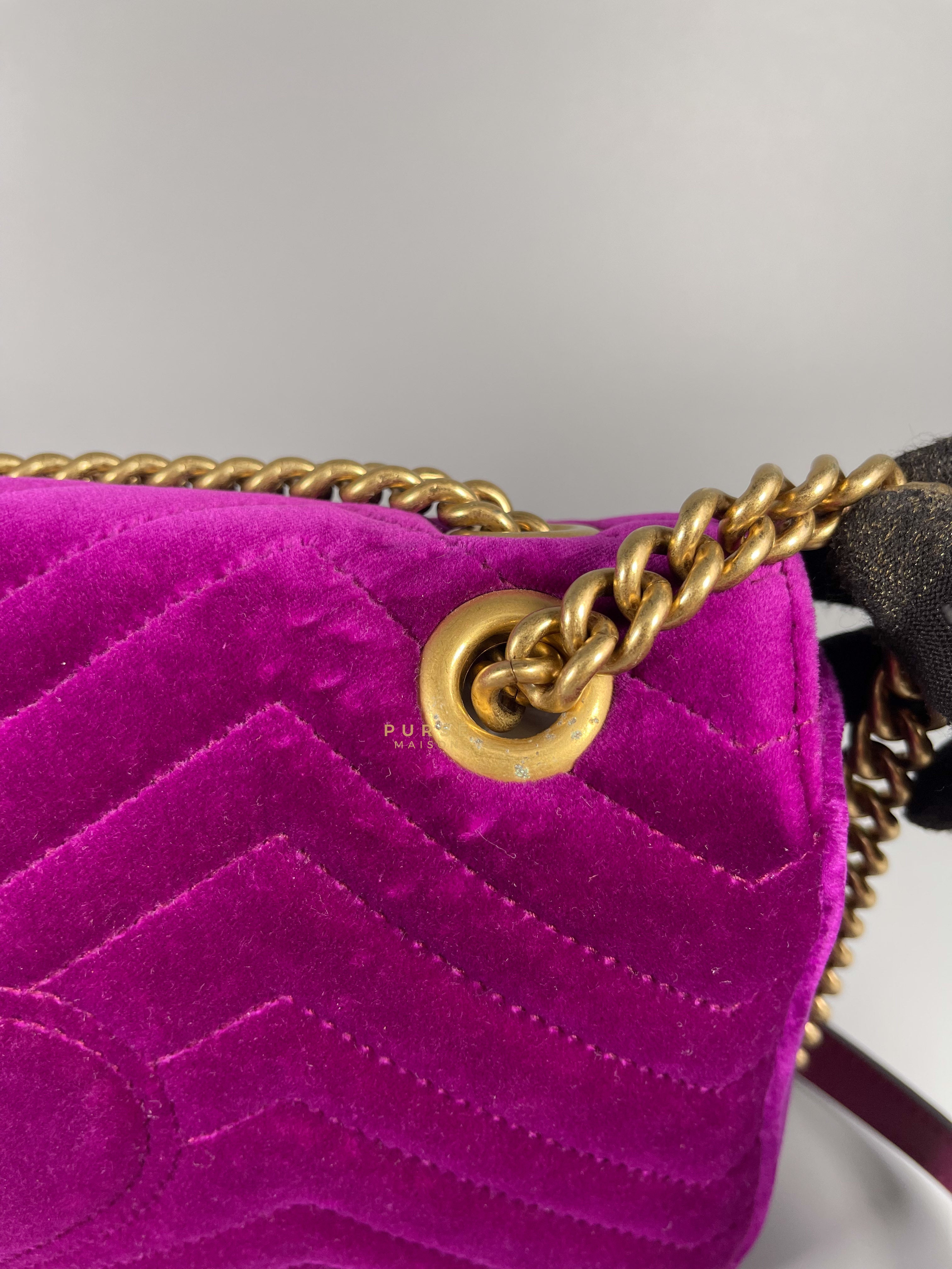 Gucci GG Marmont Velvet Matelasse Small Bag | Purse Maison Luxury Bags Shop