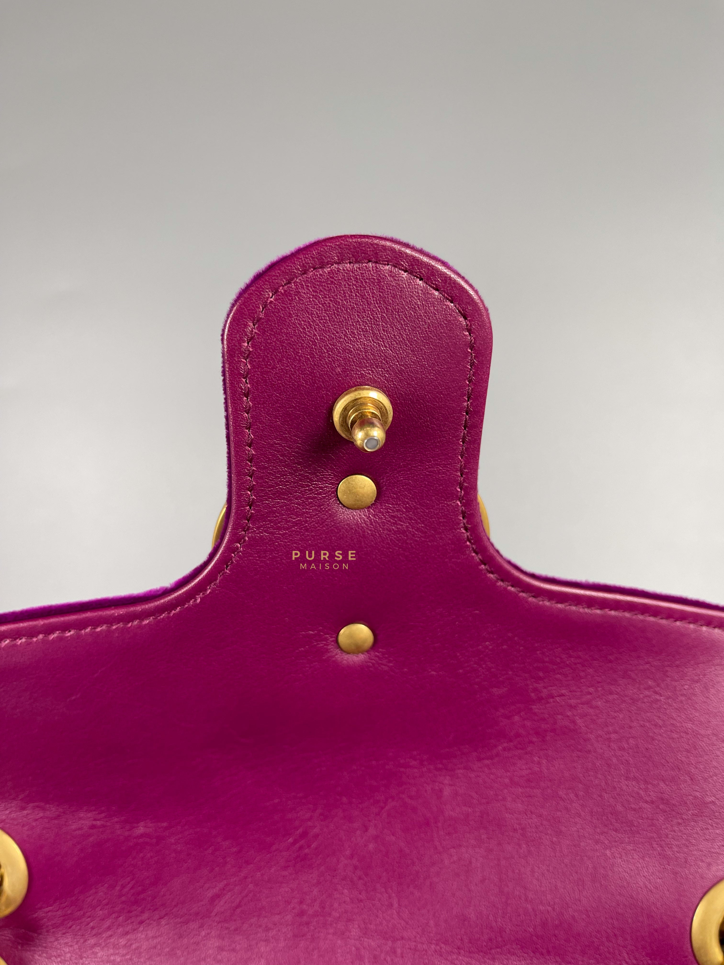 Gucci GG Marmont Velvet Matelasse Small Bag | Purse Maison Luxury Bags Shop