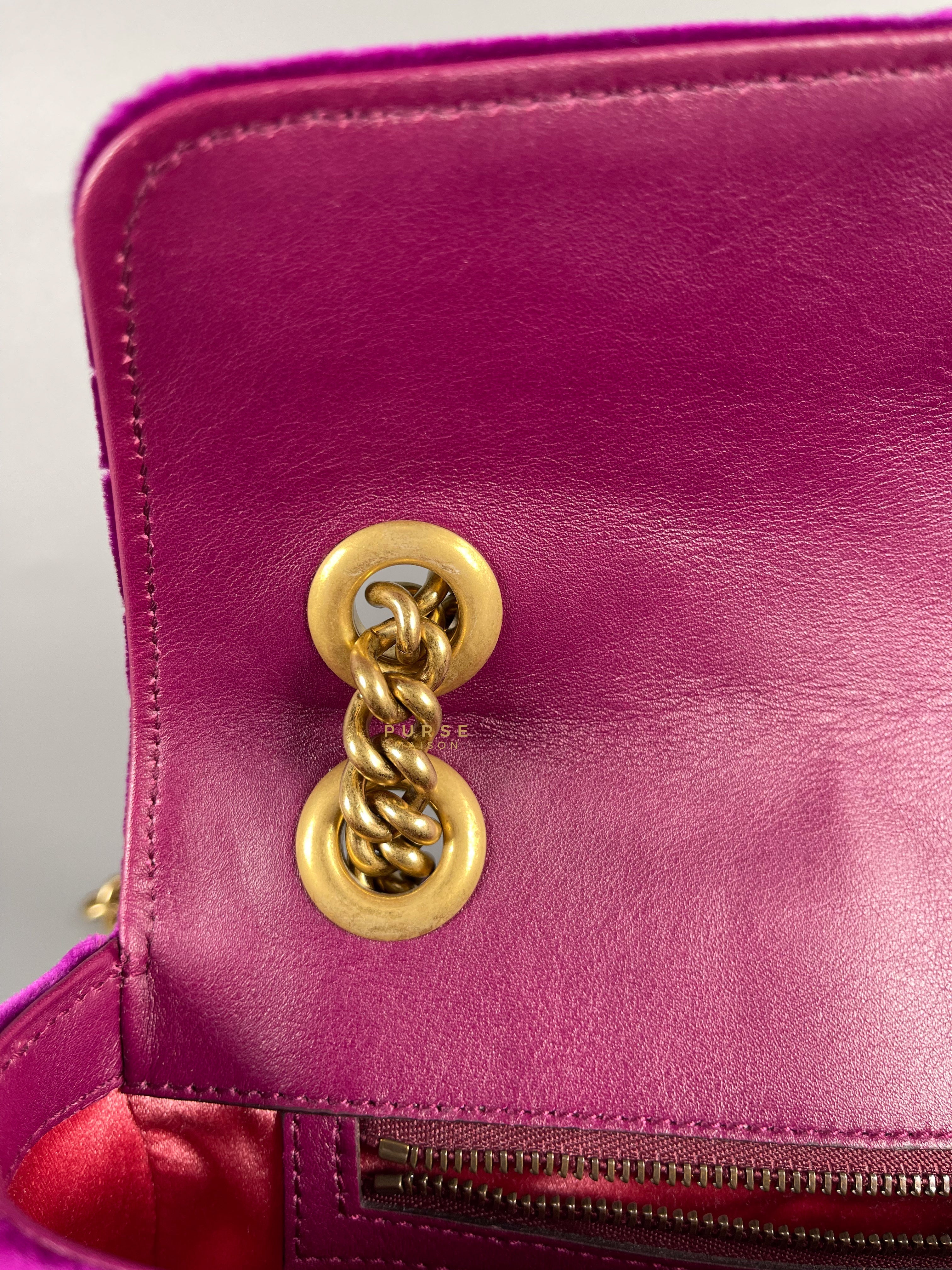 Gucci GG Marmont Velvet Matelasse Small Bag | Purse Maison Luxury Bags Shop
