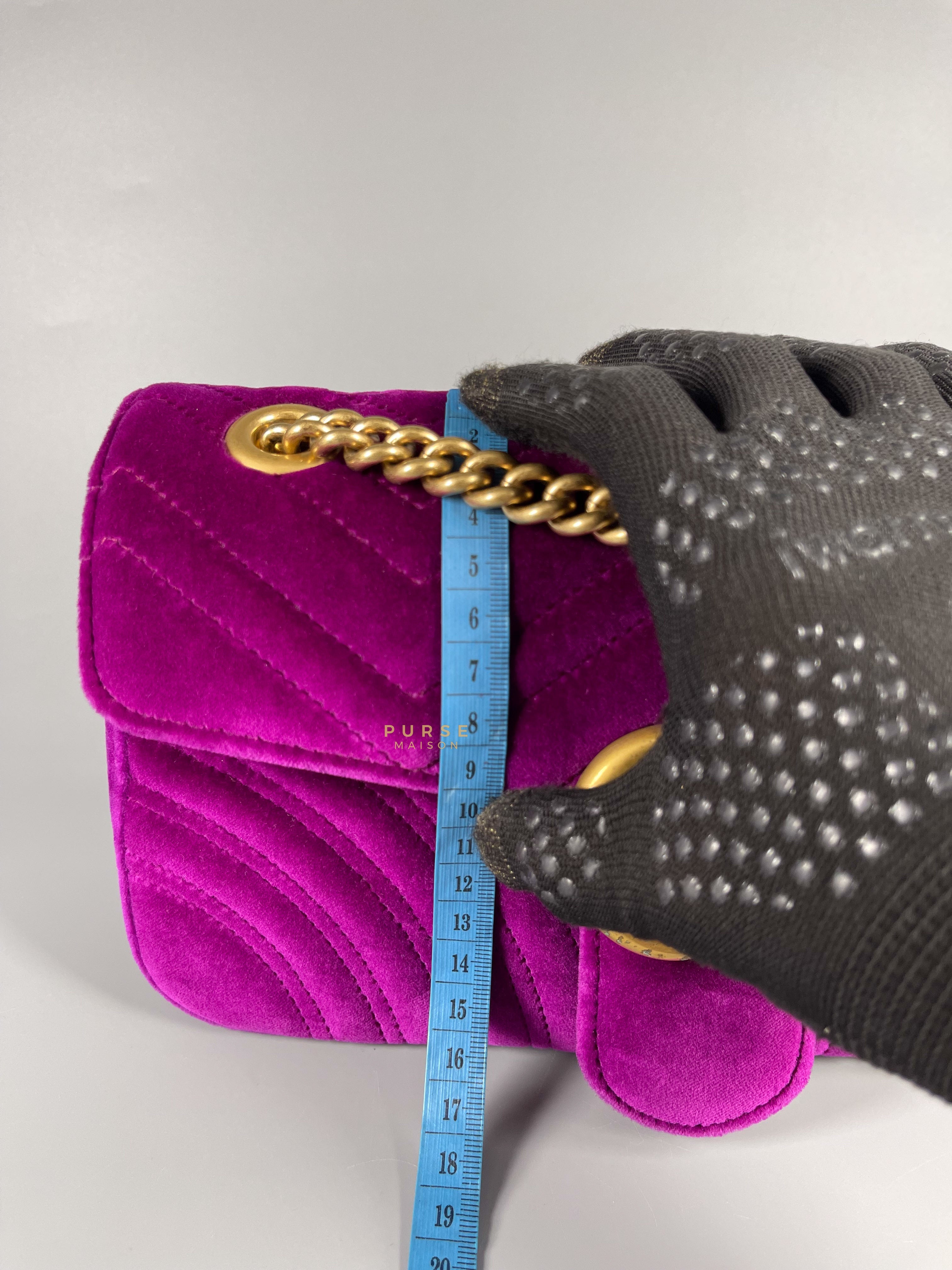 Gucci GG Marmont Velvet Matelasse Small Bag | Purse Maison Luxury Bags Shop