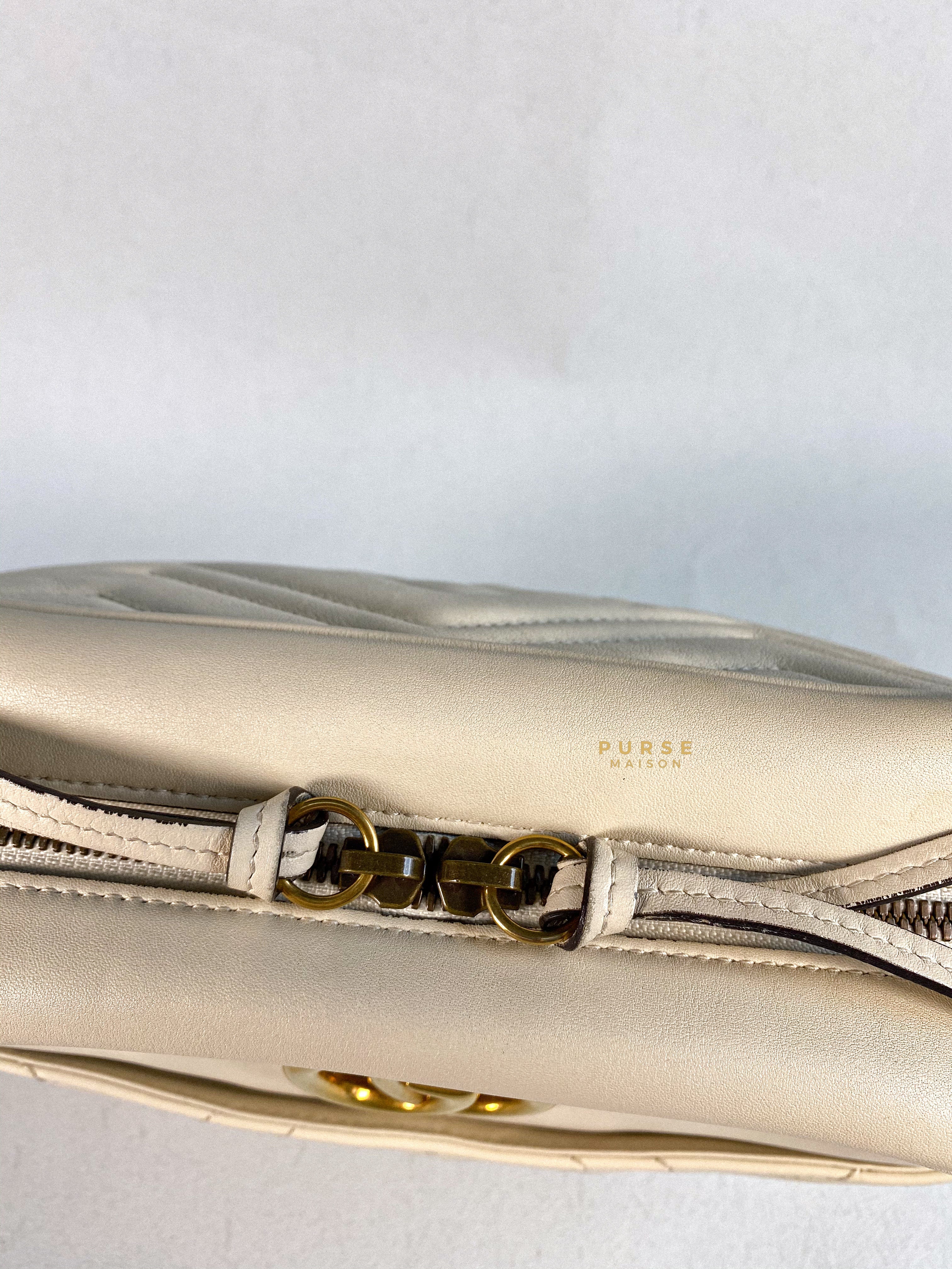 Gucci GG Marmont White Camera Medium Bag | Purse Maison Luxury Bags Shop