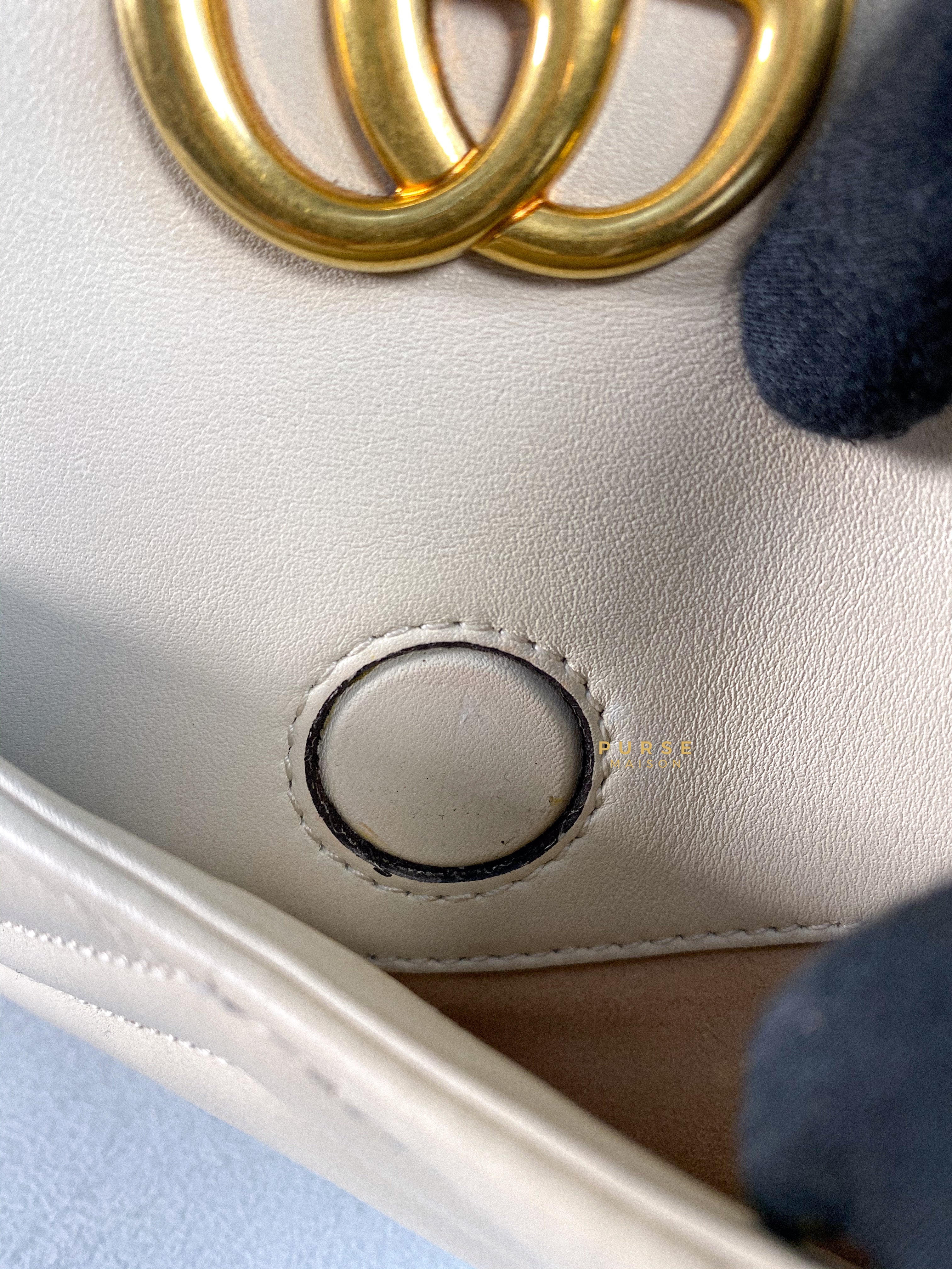 Gucci GG Marmont White Camera Medium Bag | Purse Maison Luxury Bags Shop
