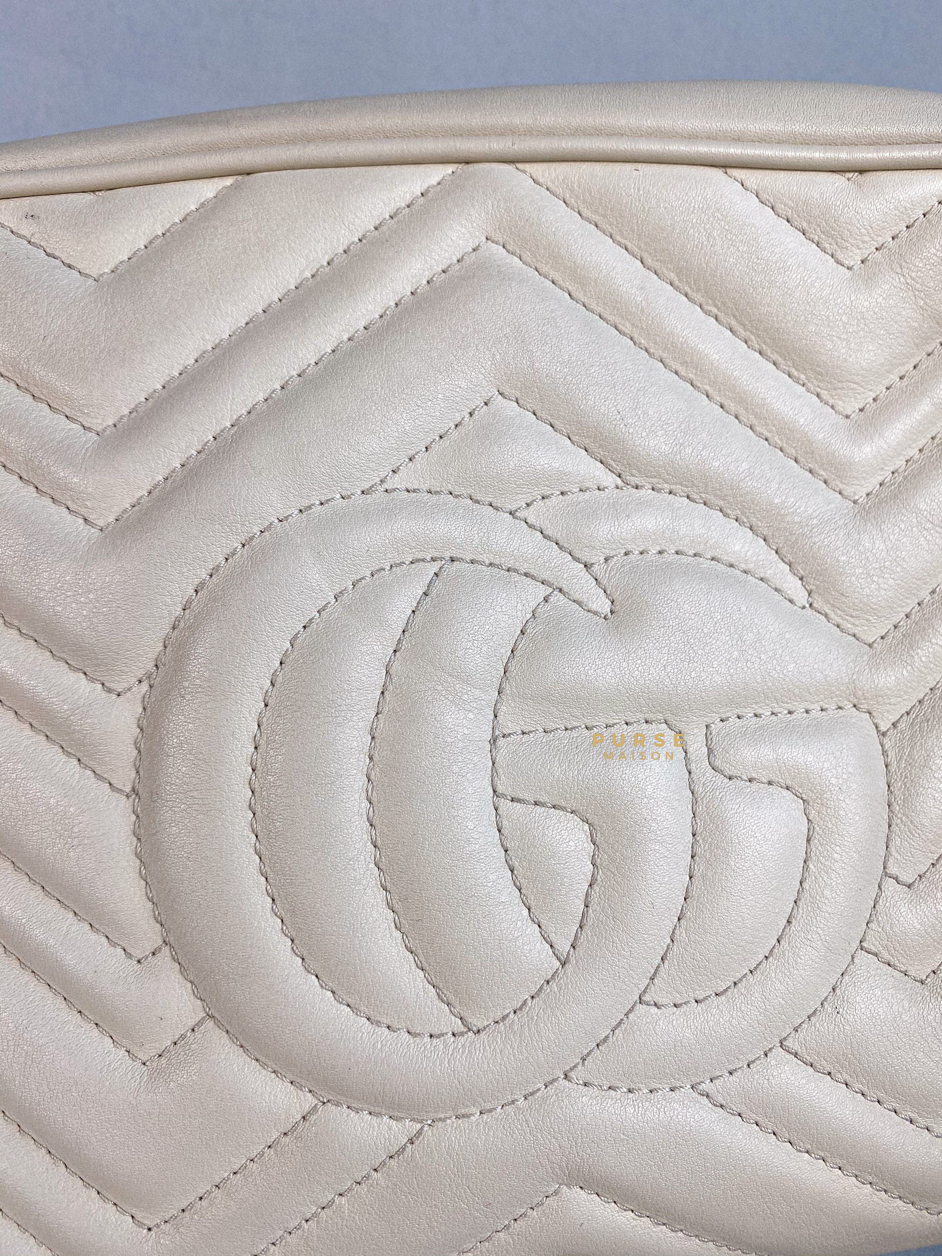 Gucci GG Marmont White Camera Medium Bag | Purse Maison Luxury Bags Shop