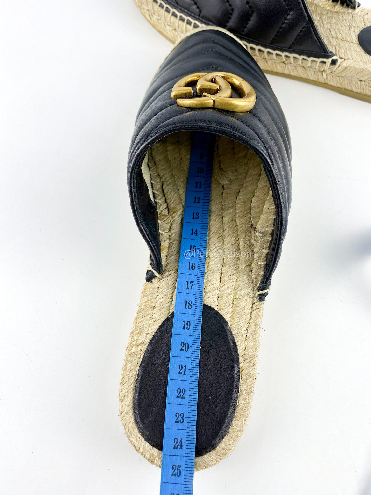 Gucci GG Slip On Mule Marmont Black (Size 37.5 EU, 24.5cm)