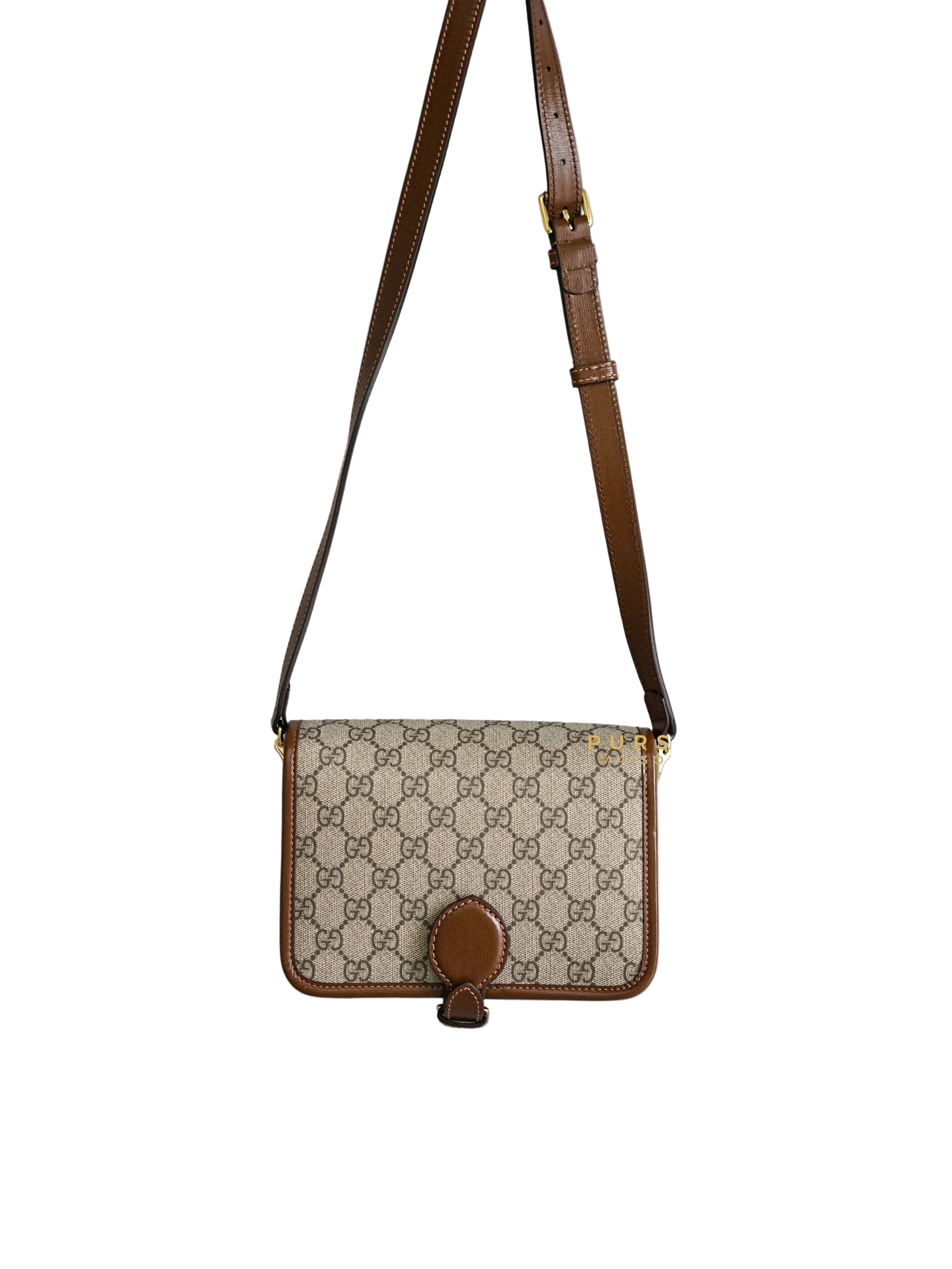 Gucci GG Supreme Azalea Calfskin Mini Retro Interlocking G Flap For Men | Purse Maison Luxury Bags Shop