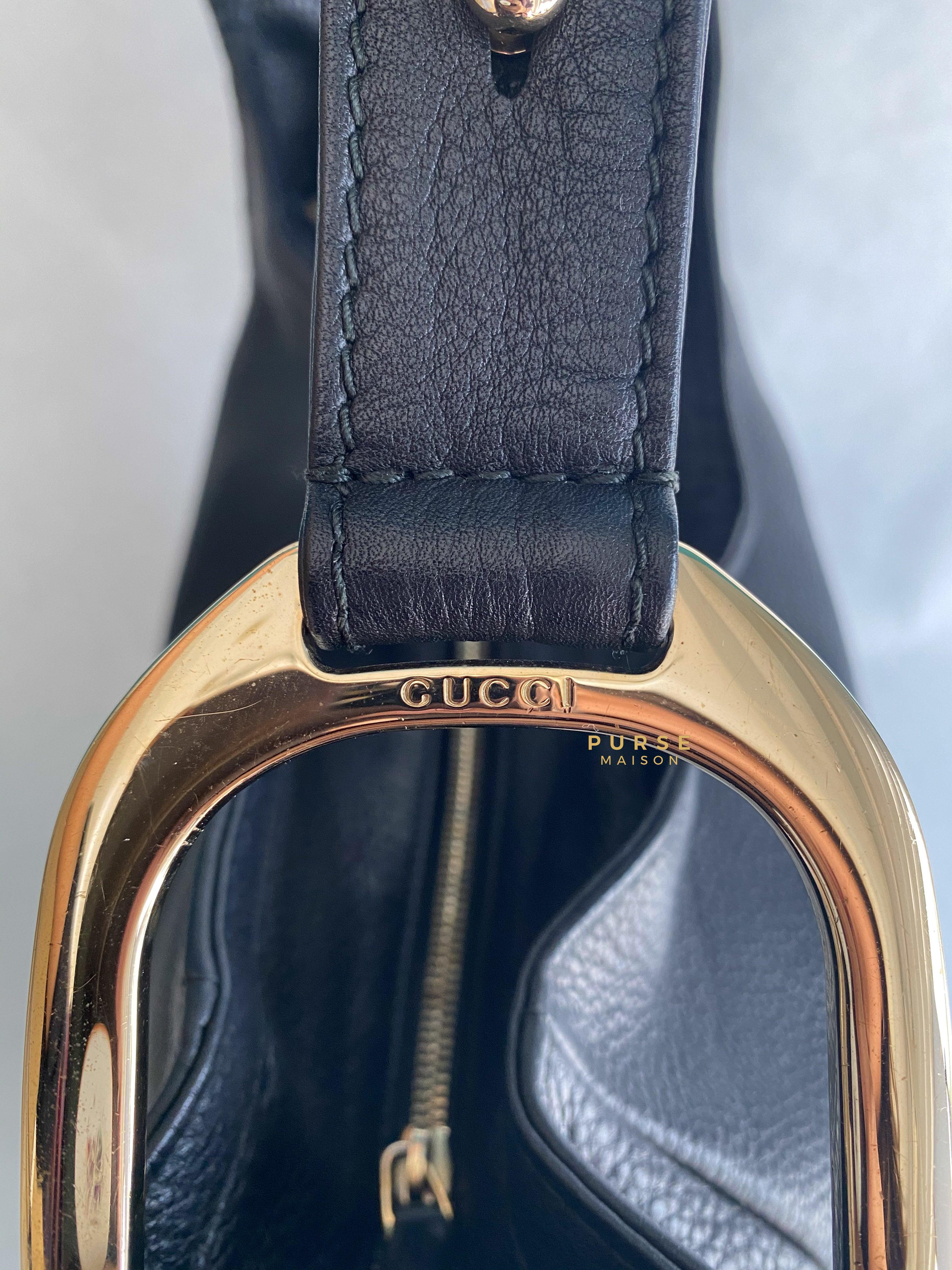 Gucci Greenwich Hobo Large Black Leather | Purse Maison Luxury Bags Shop
