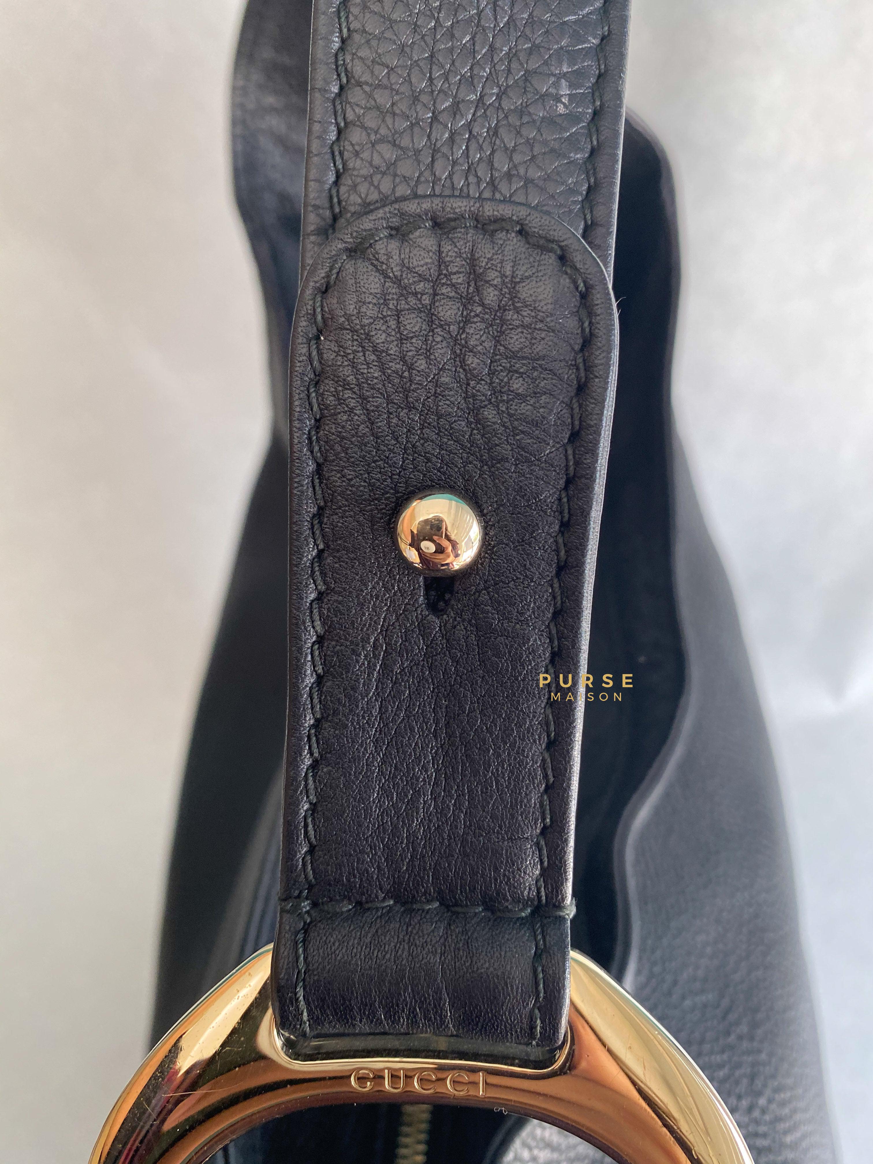 Gucci Greenwich Hobo Large Black Leather | Purse Maison Luxury Bags Shop