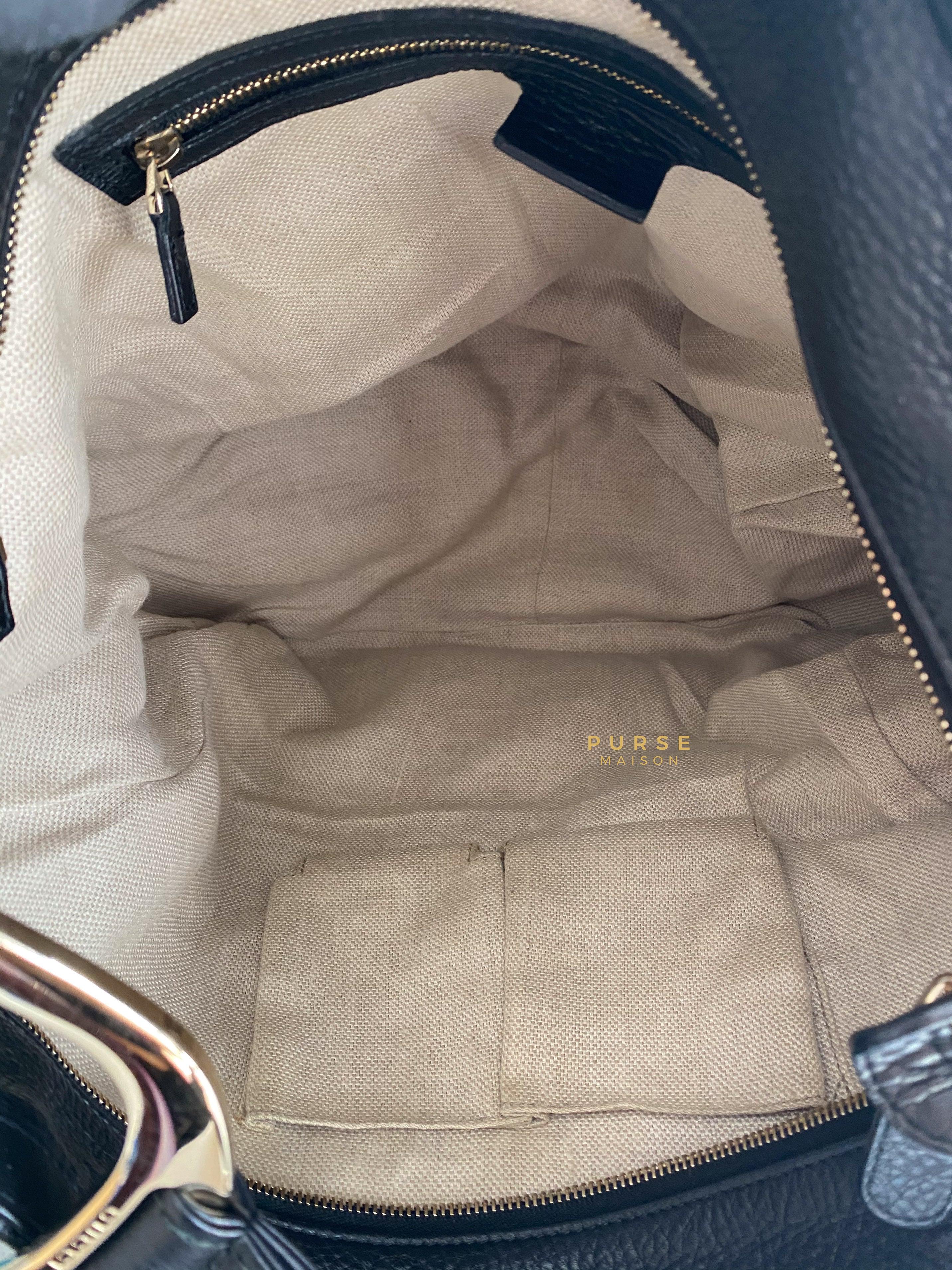 Gucci Greenwich Hobo Large Black Leather | Purse Maison Luxury Bags Shop