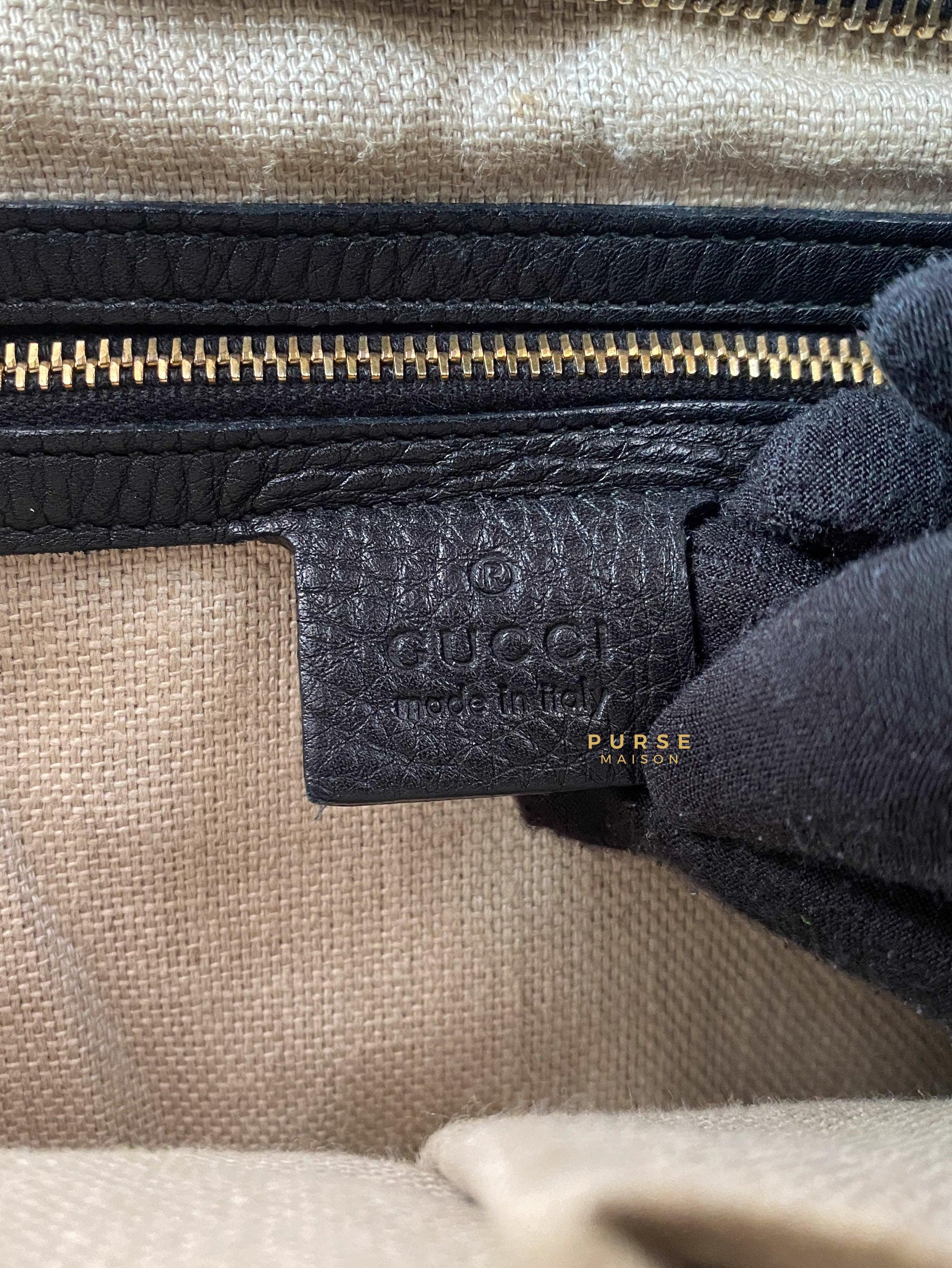 Gucci Greenwich Hobo Large Black Leather | Purse Maison Luxury Bags Shop