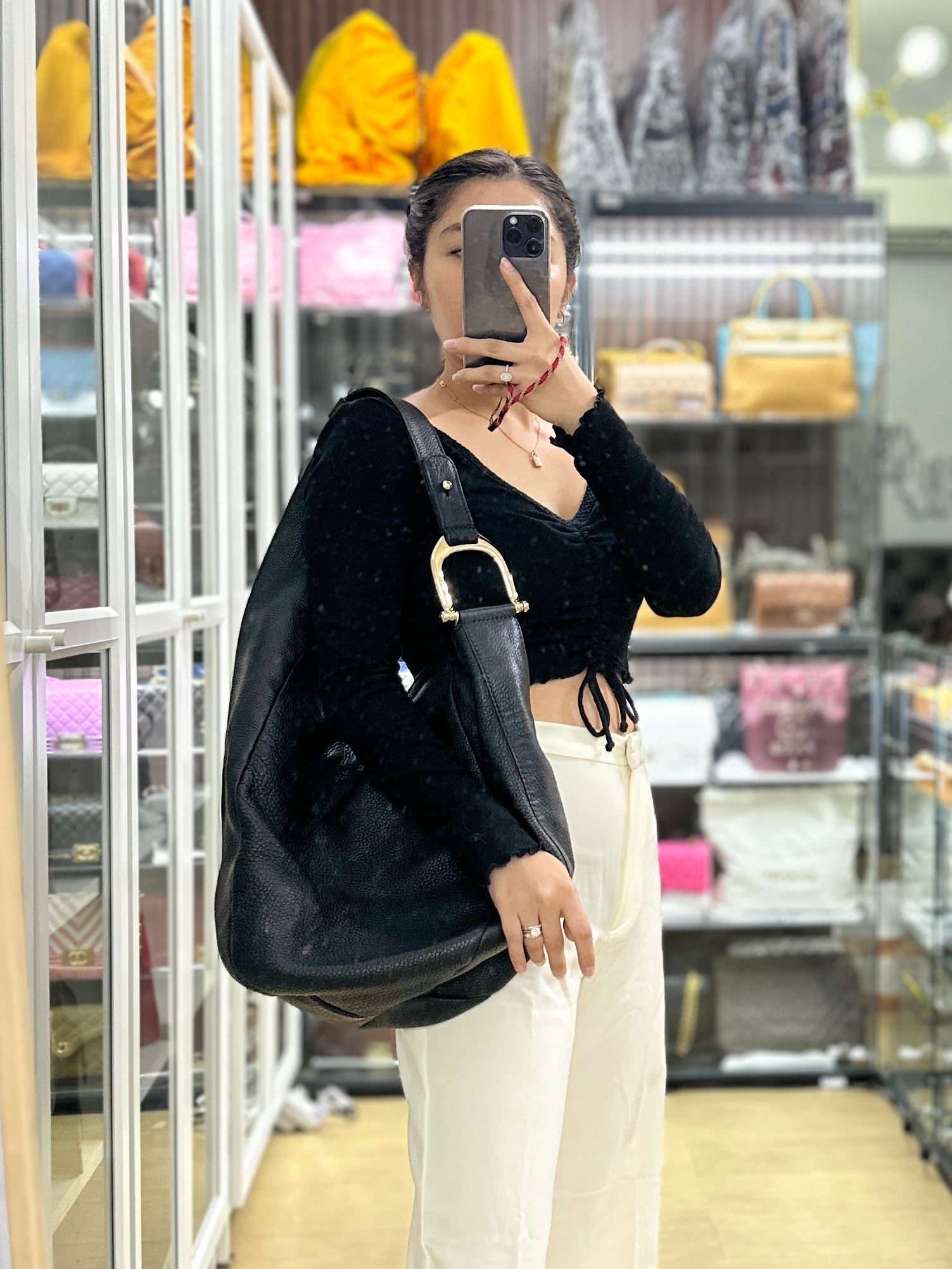 Gucci Greenwich Hobo Large Black Leather | Purse Maison Luxury Bags Shop