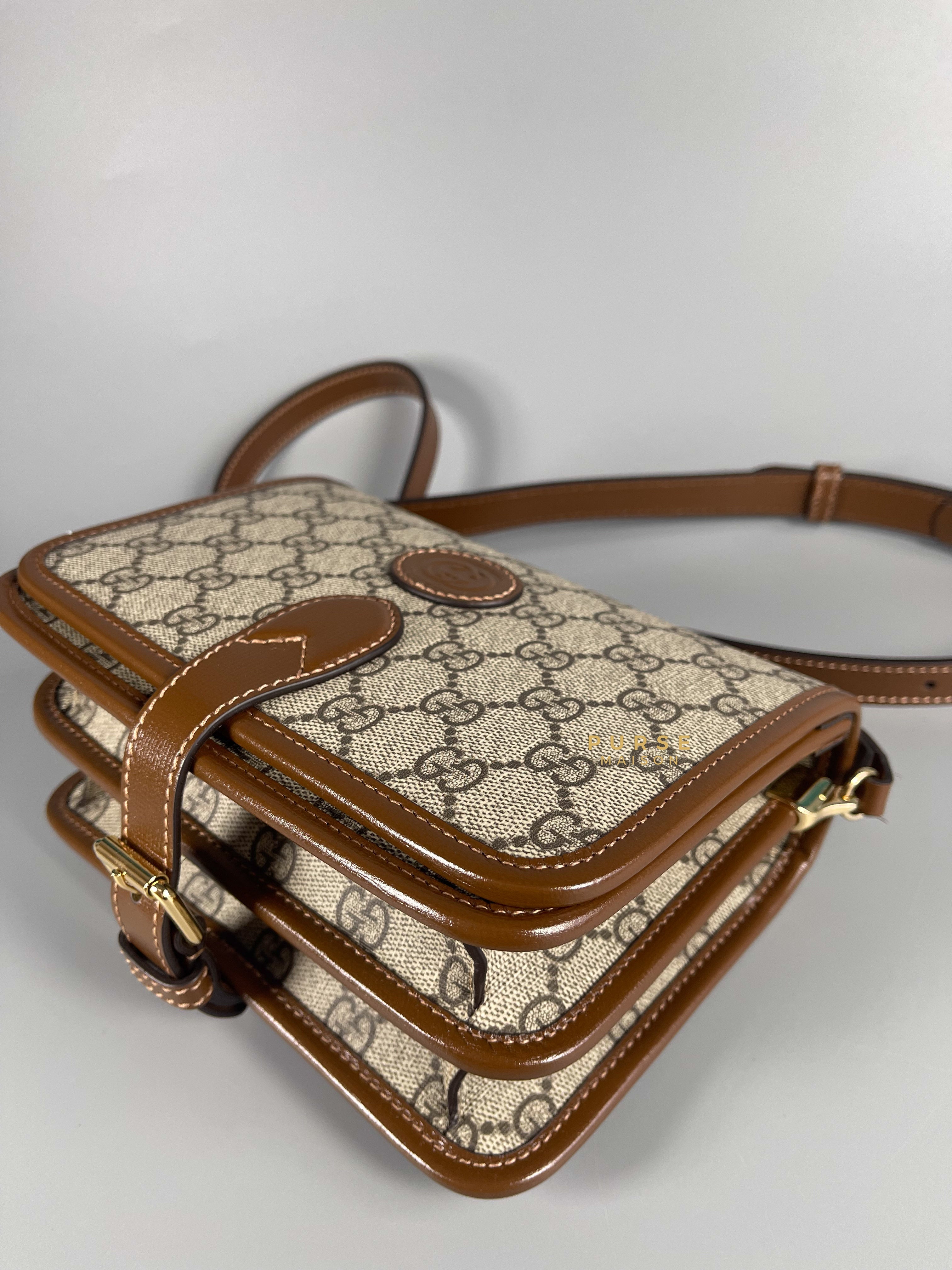 Gucci GG Supreme Azalea Calfskin Mini Retro Interlocking G Flap For Men | Purse Maison Luxury Bags Shop