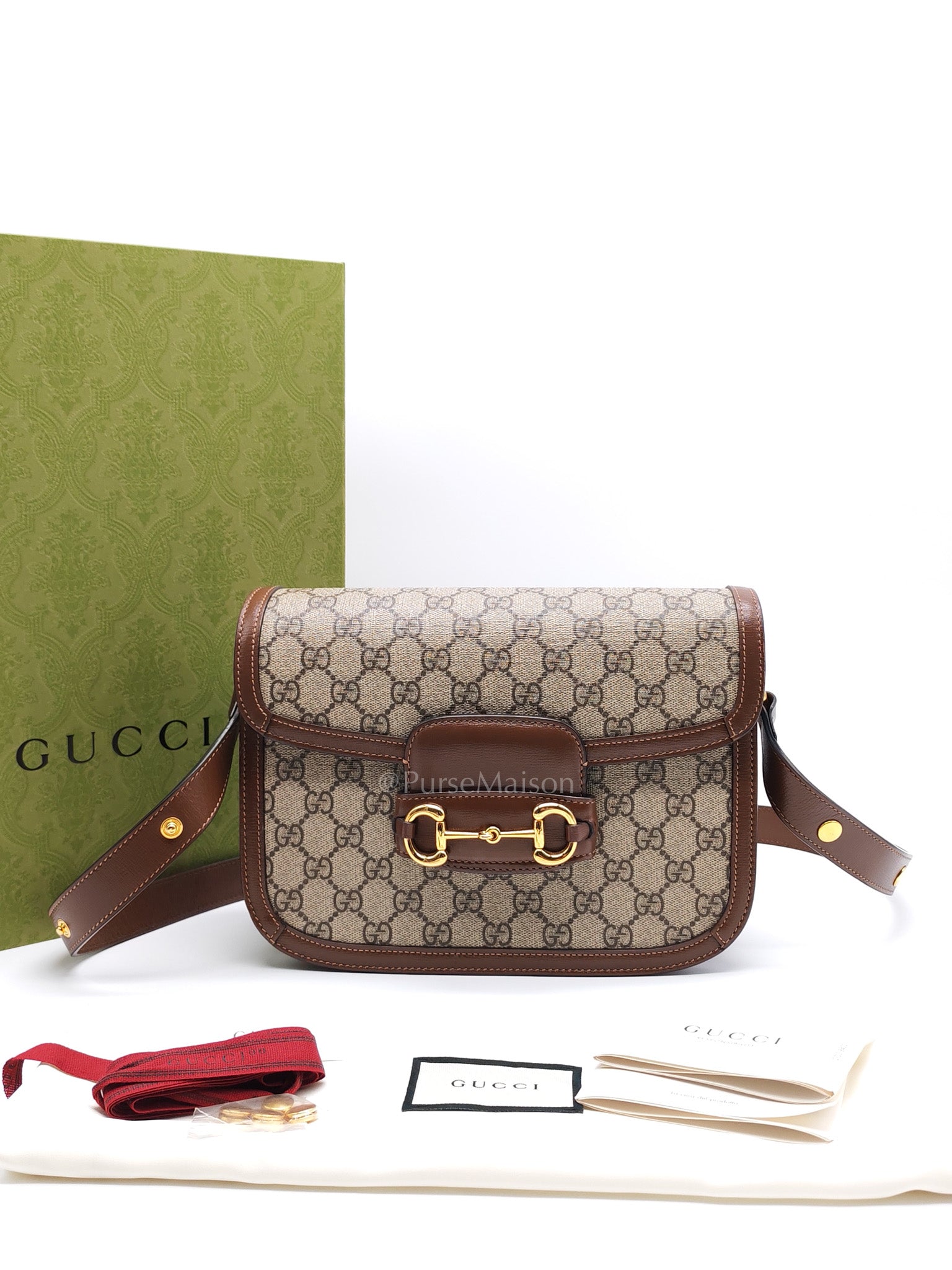 Gucci Horsebit 1955 Medium in Brown Supreme Canvas Shoulder Bag | Purse Maison Luxury Bags Shop