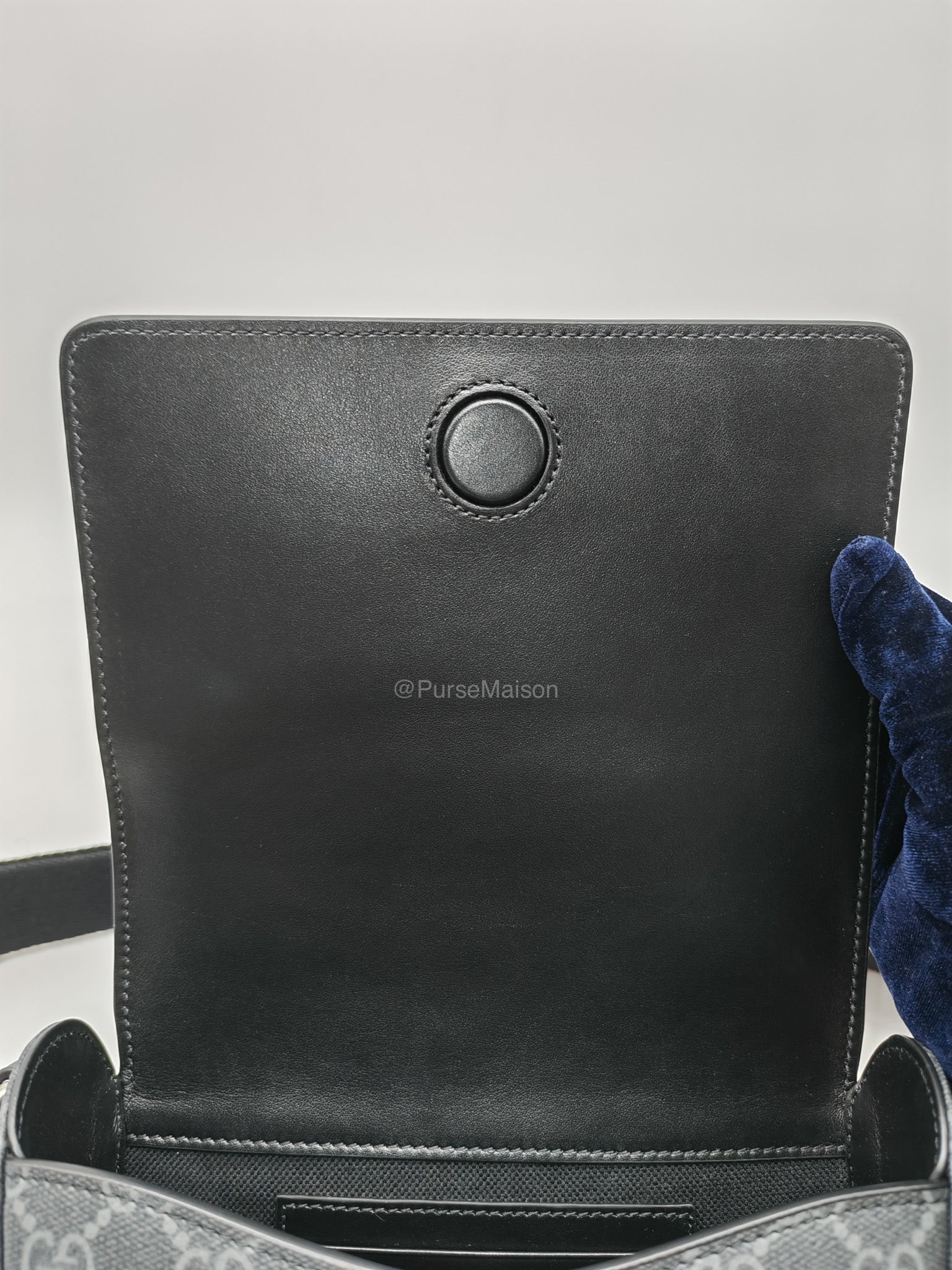 Gucci Horsebit 1955 Mini Shoulder Bag in Black GG Supreme Coated Canvas | Purse Maison Luxury Bags Shop