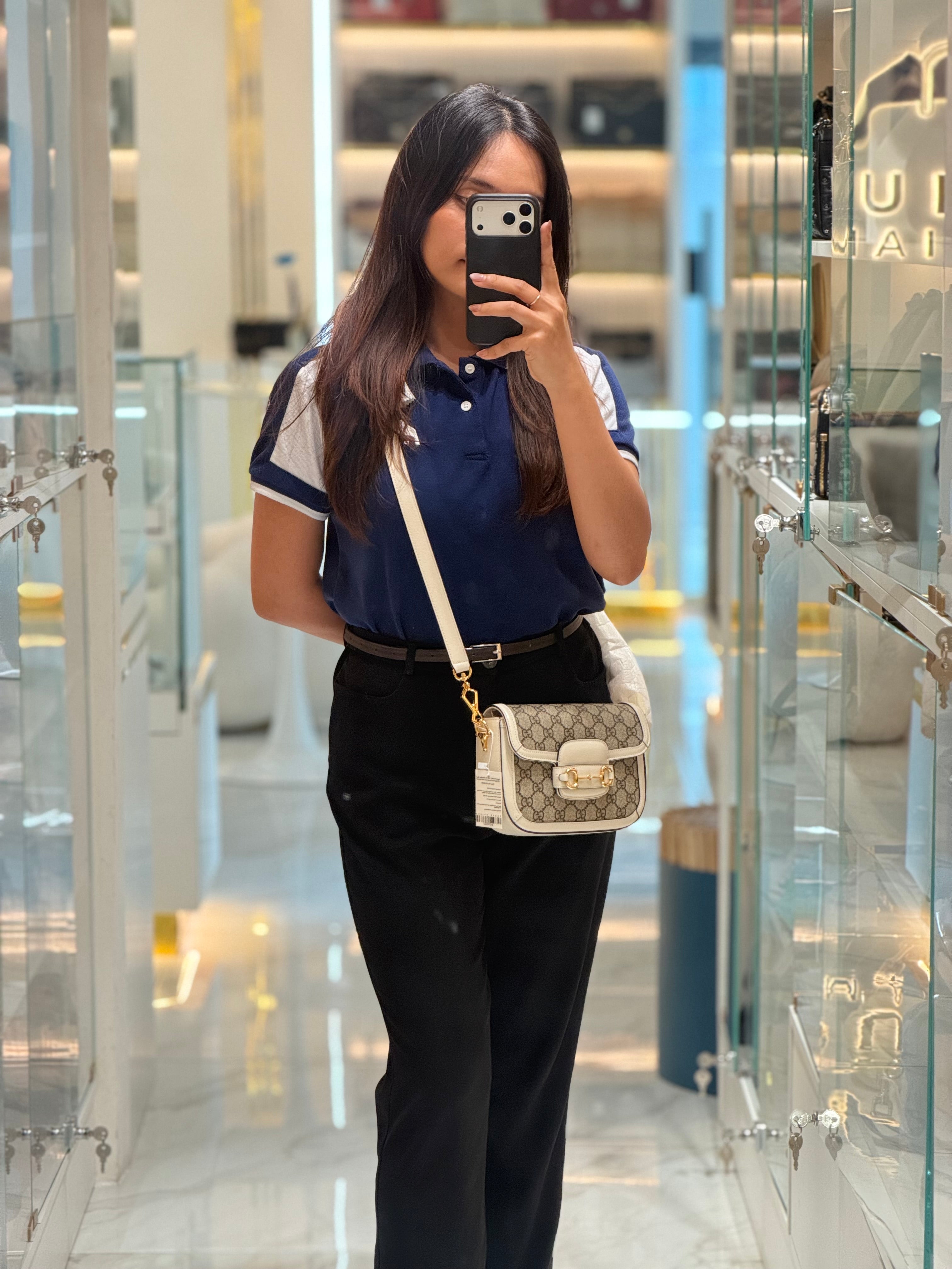 Gucci Horsebit 1955 Mini Shoulder Bag in GG Supreme Canvas and Gold Hardware | Purse Maison Luxury Bags Shop