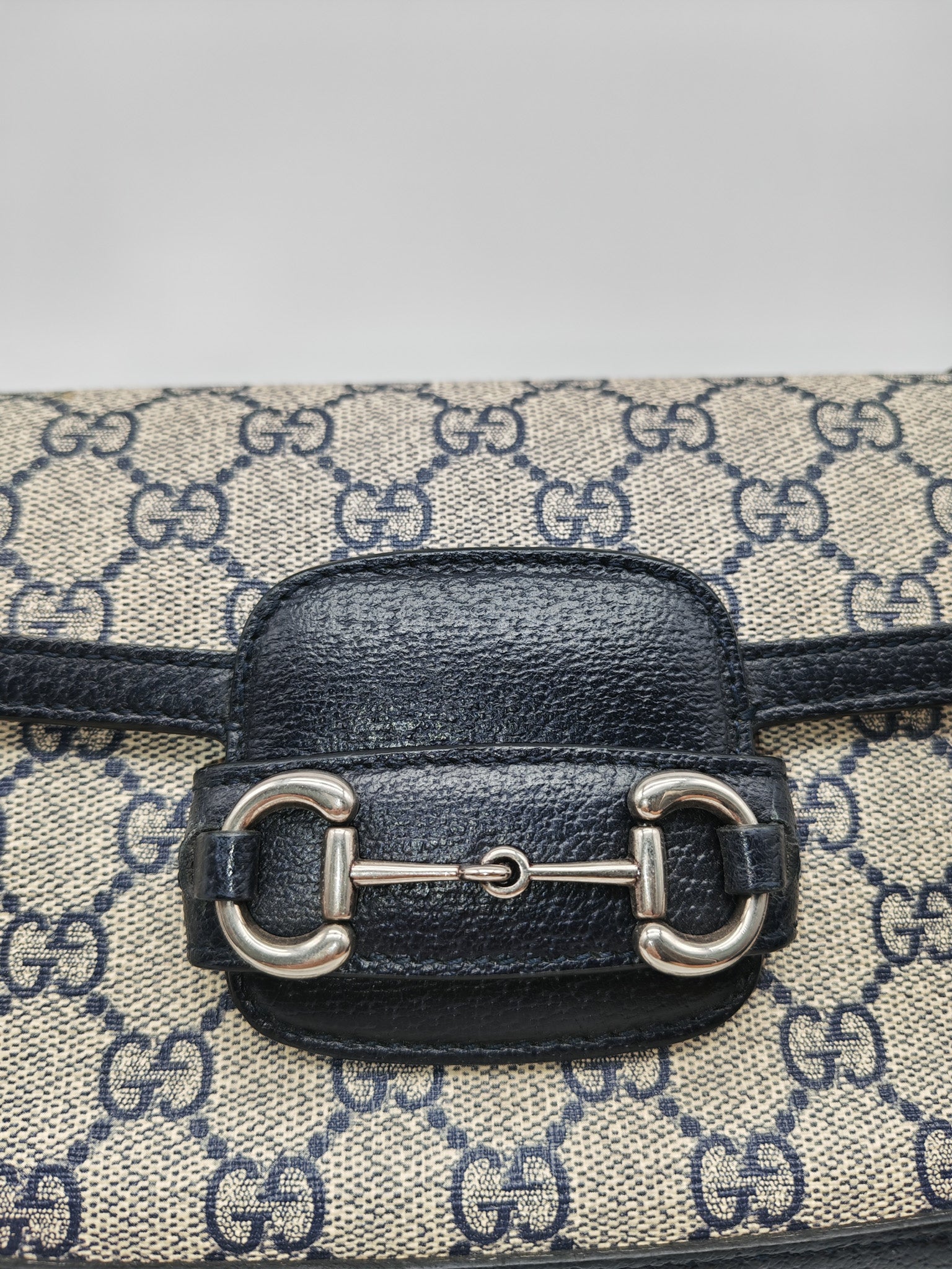 Gucci Horsebit Mini 1955 Canvas Navy Blue Crossbody Bag | Purse Maison Luxury Bags Shop