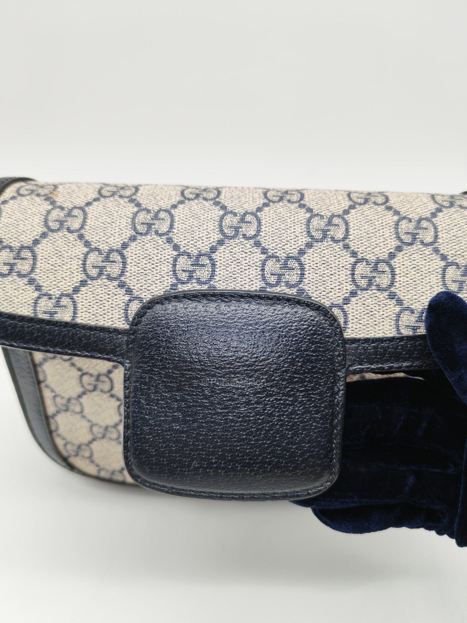 Gucci Horsebit Mini 1955 Canvas Navy Blue Crossbody Bag | Purse Maison Luxury Bags Shop
