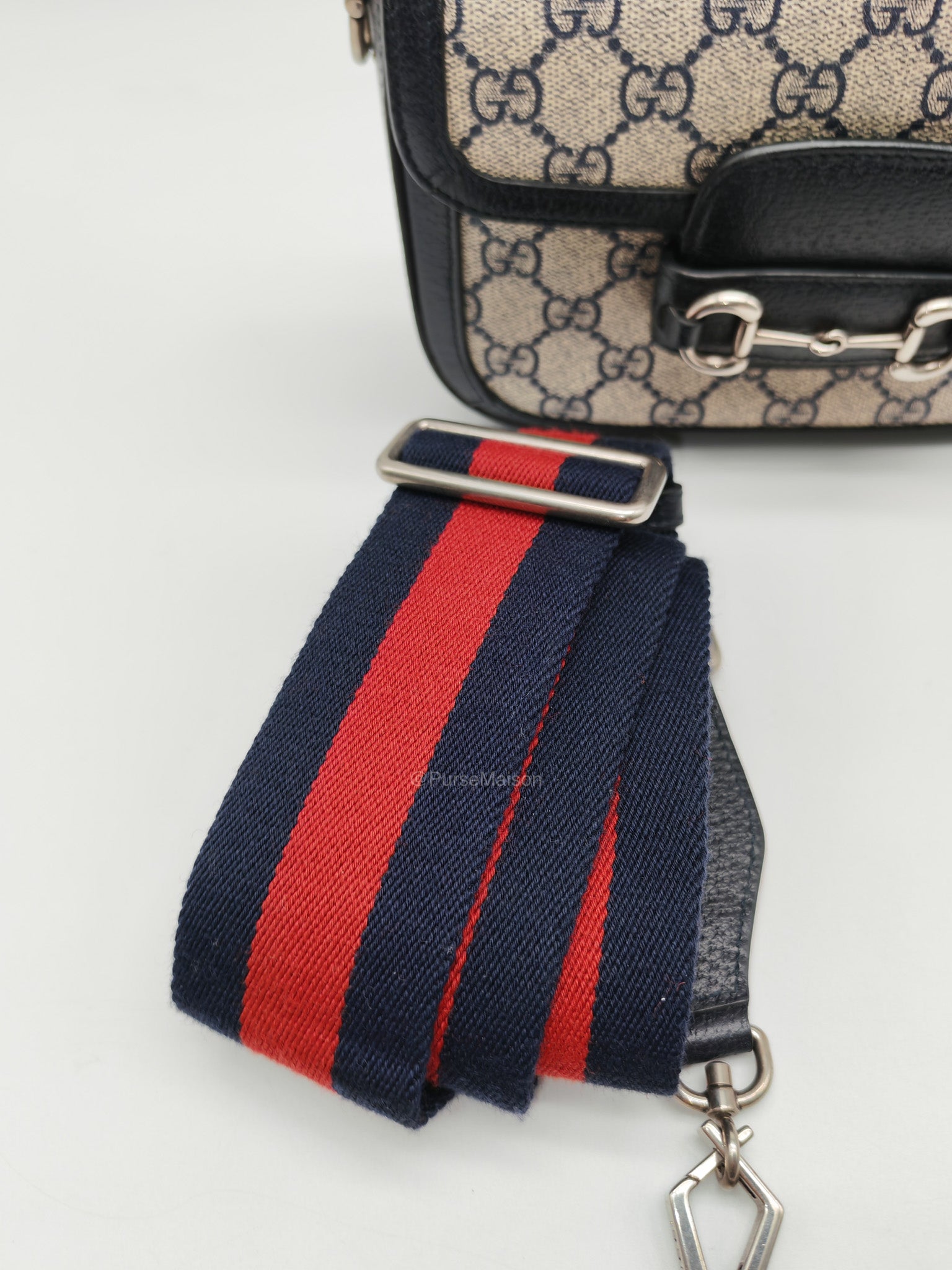 Gucci Horsebit Mini 1955 Canvas Navy Blue Crossbody Bag | Purse Maison Luxury Bags Shop