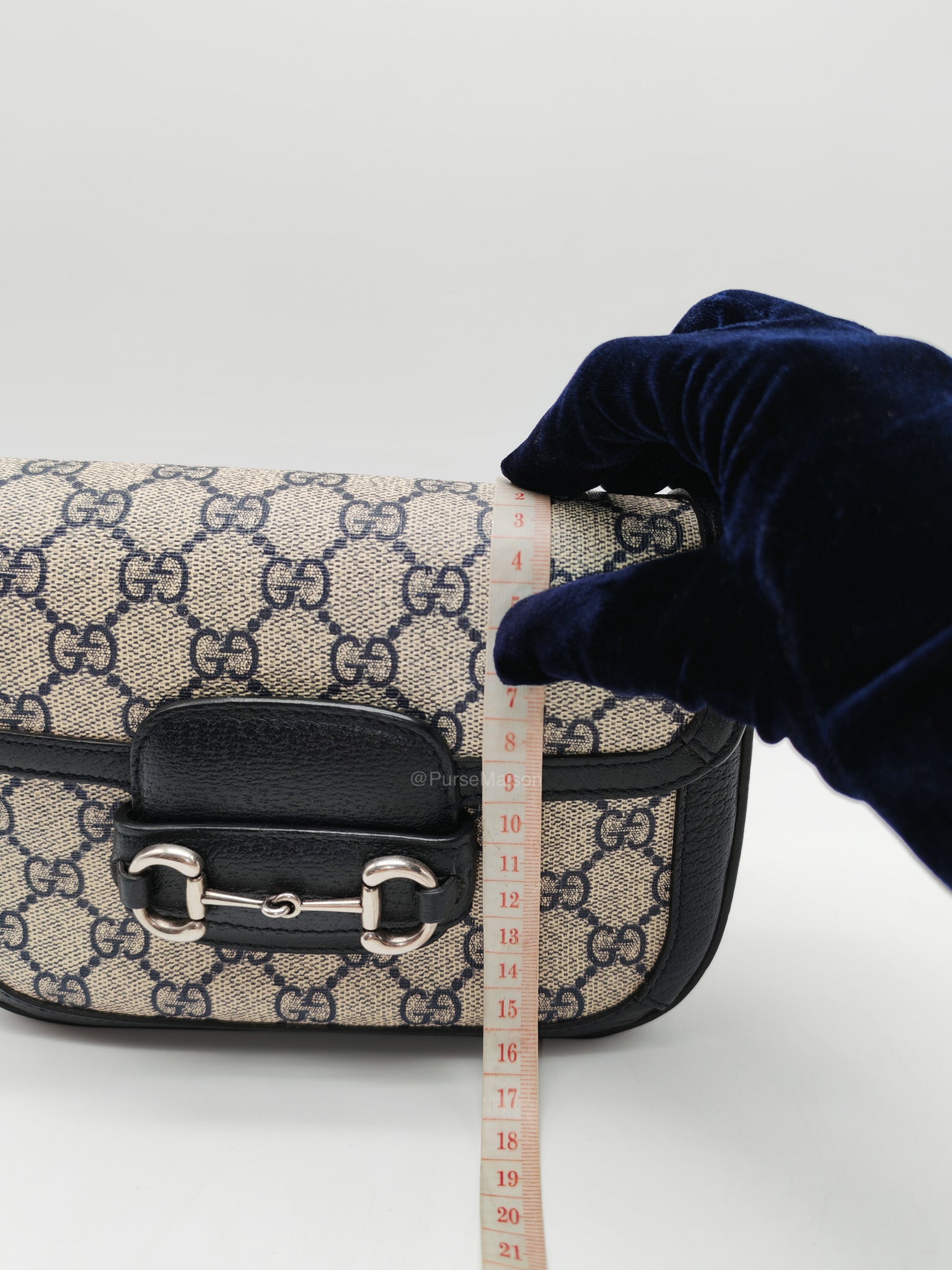 Gucci Horsebit Mini 1955 Canvas Navy Blue Crossbody Bag | Purse Maison Luxury Bags Shop