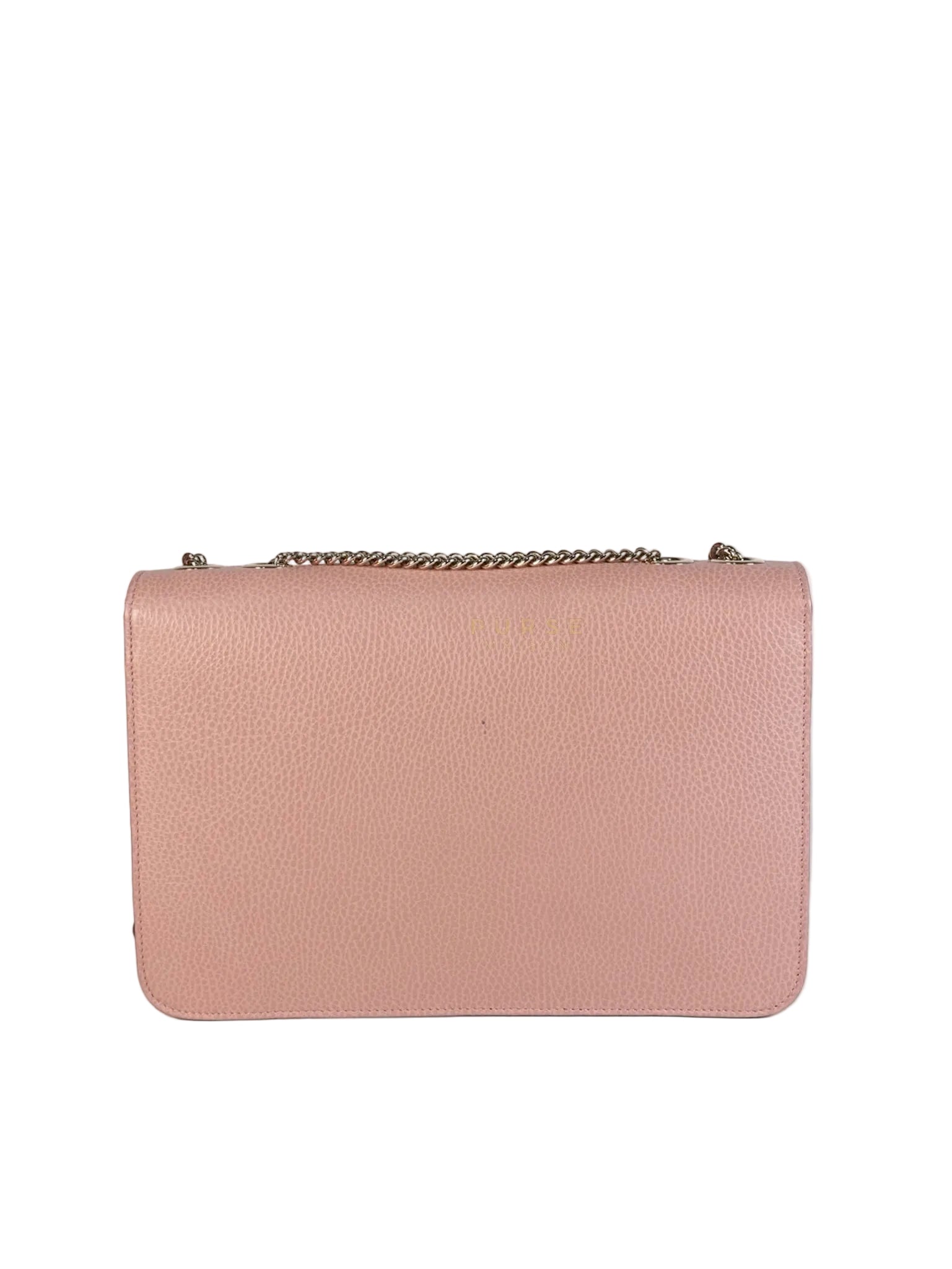 Interlocking G Medium in Pink Grained Calfskin Leather Chain Strap Bag | Purse Maison Luxury Bags Shop
