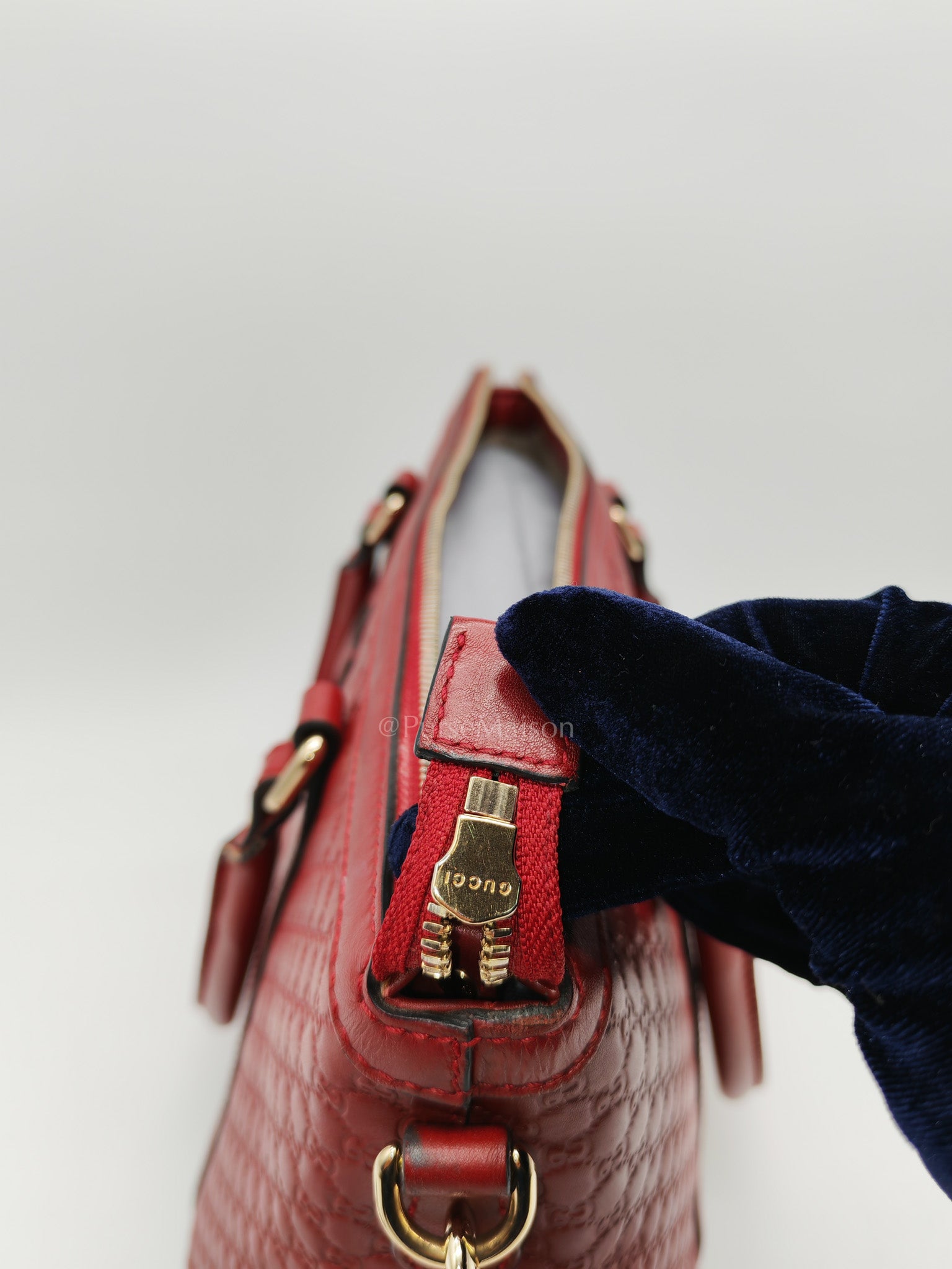 Gucci Margaux Tote Bag in Burgundy Microguccima Leather and Light Gold Hardware | Purse Maison Luxury Bags Shop