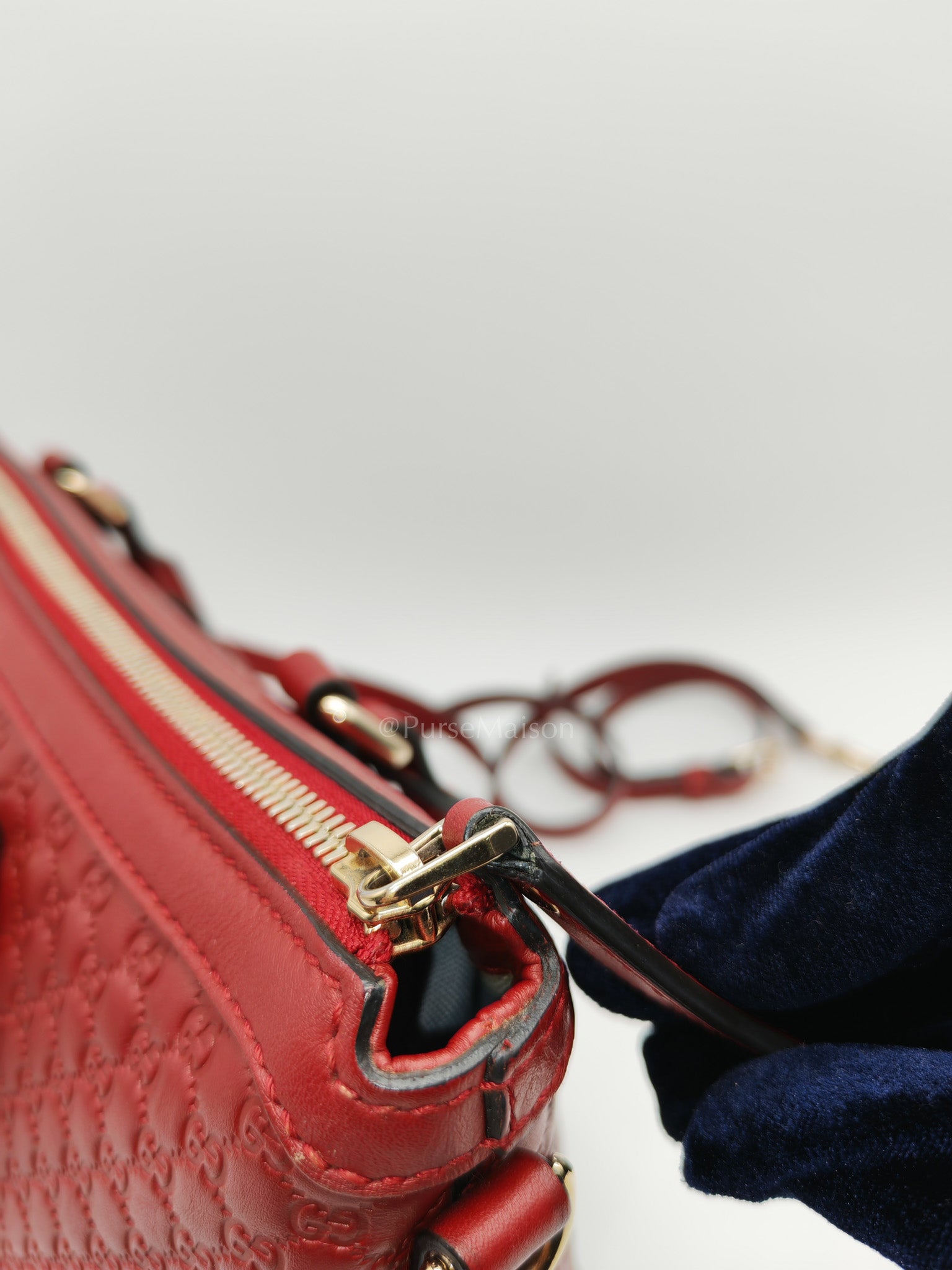 Gucci Margaux Tote Bag in Burgundy Microguccima Leather and Light Gold Hardware | Purse Maison Luxury Bags Shop
