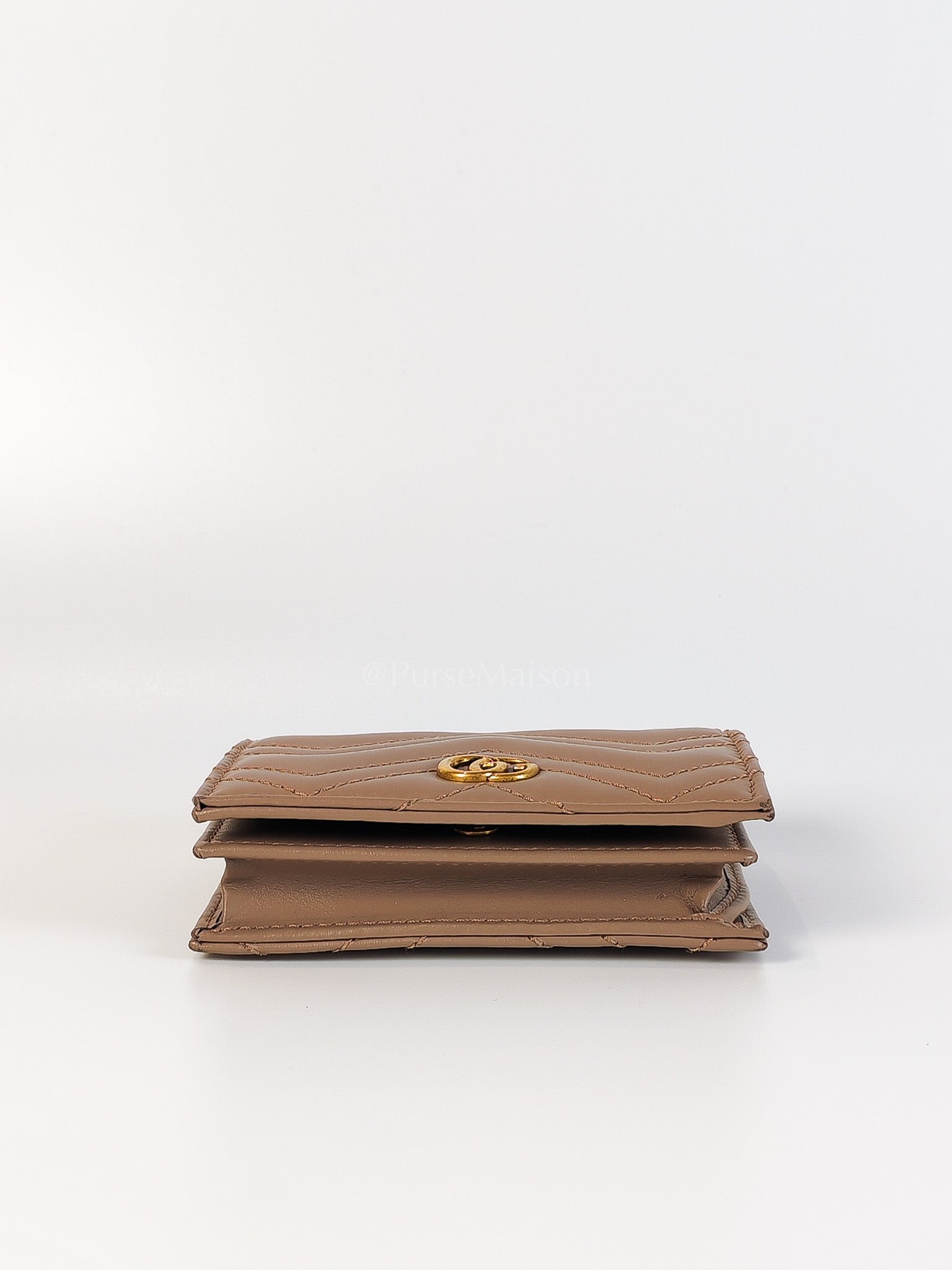 Marmont Bifold Card Case Wallet in Dusty Rose | Purse Maison Luxury Bags Shop